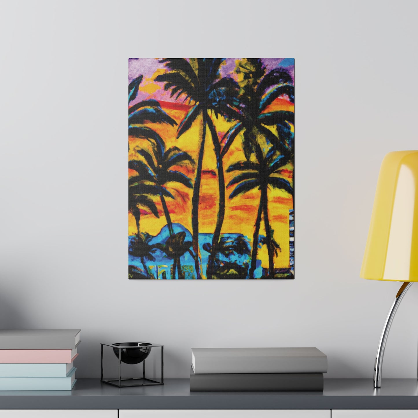 5378U - Miami Beach Sunset Painting Print | Miami | Beach | Sunset | Poster | Home Decor | Wall Art | Canvas