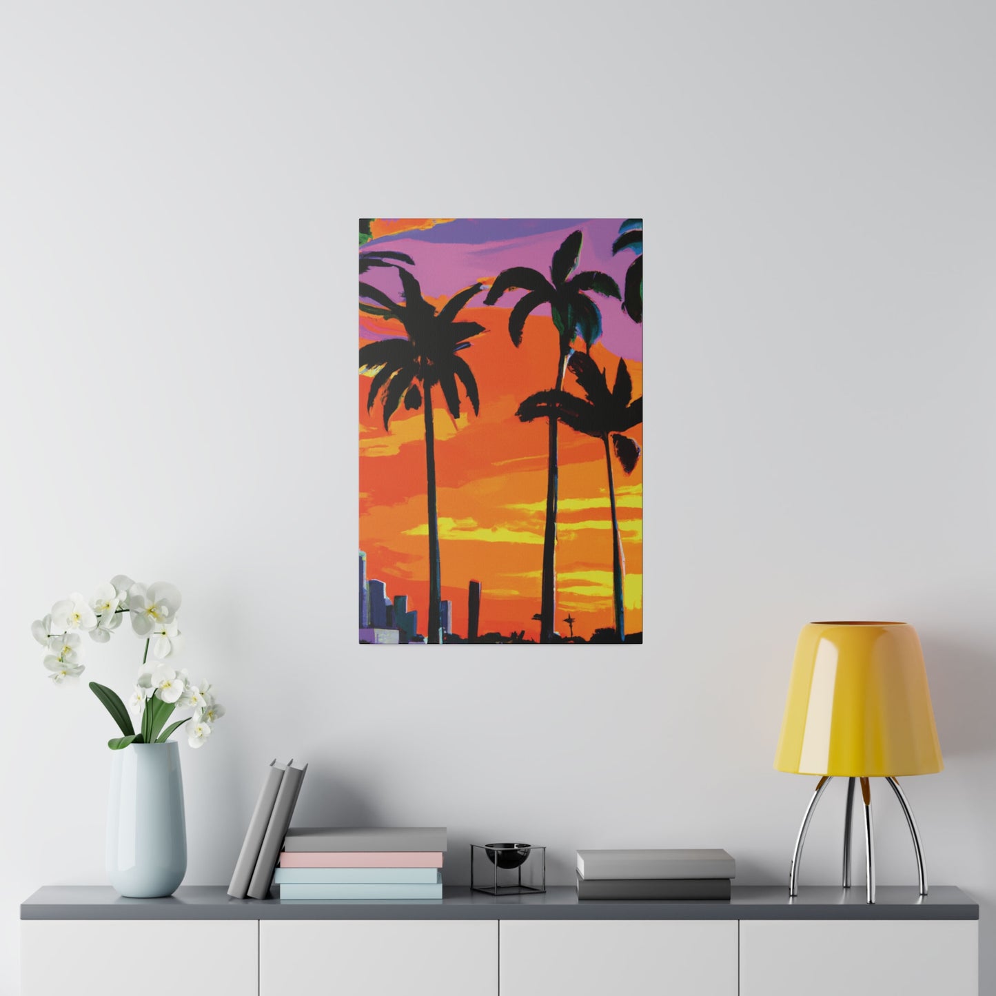 7834K - Miami Beach Sunset Painting Print | Miami | Beach | Sunset | Poster | Home Decor | Wall Art | Canvas