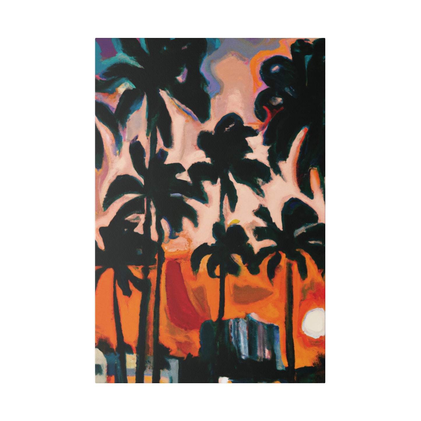 4317T - Miami Beach Sunset Painting Print | Miami | Beach | Sunset | Poster | Home Decor | Wall Art | Canvas