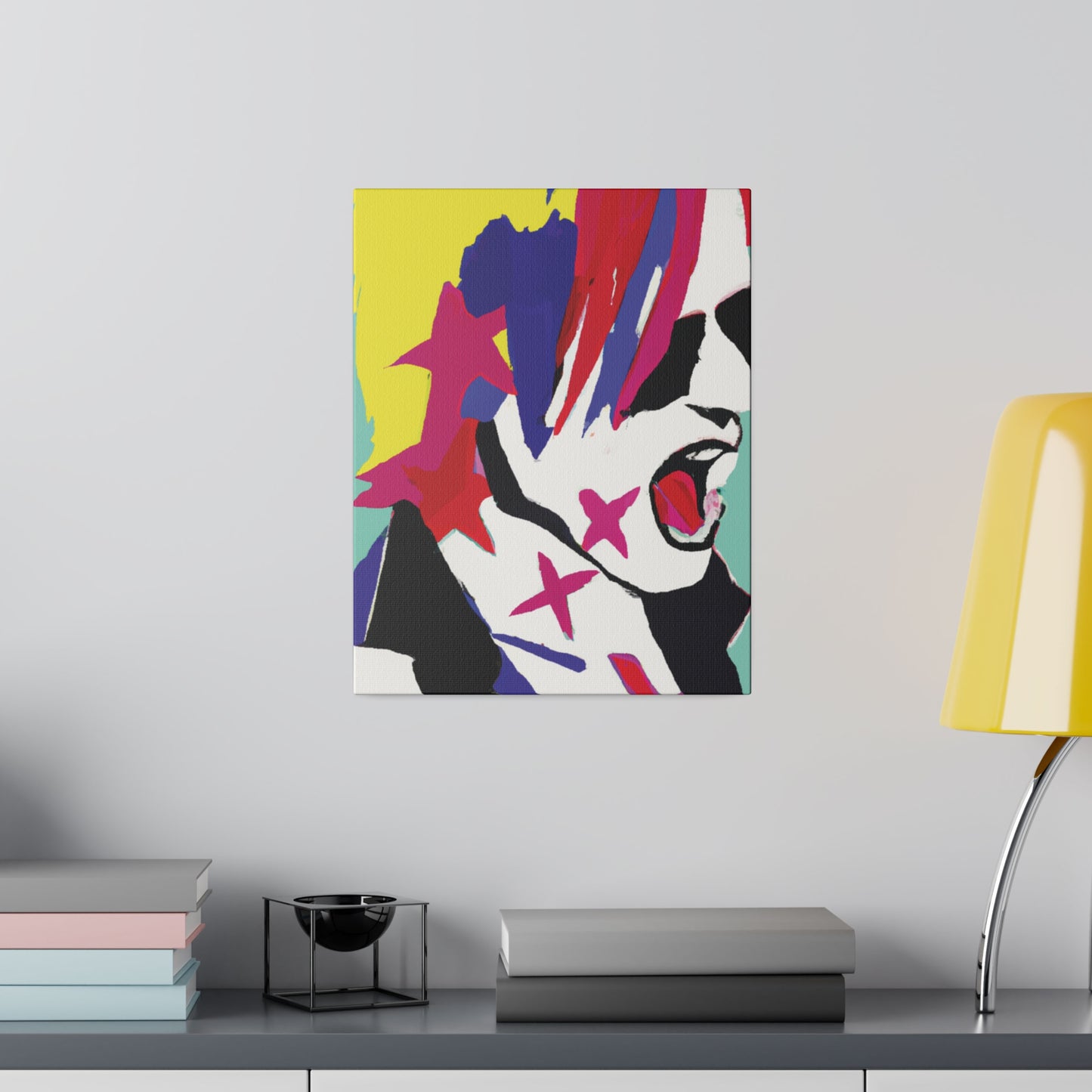 2548K - Rockstar Painting Print | Face | Abstract | Poster | Home Decor | Wall Art | Music Art | Canvas