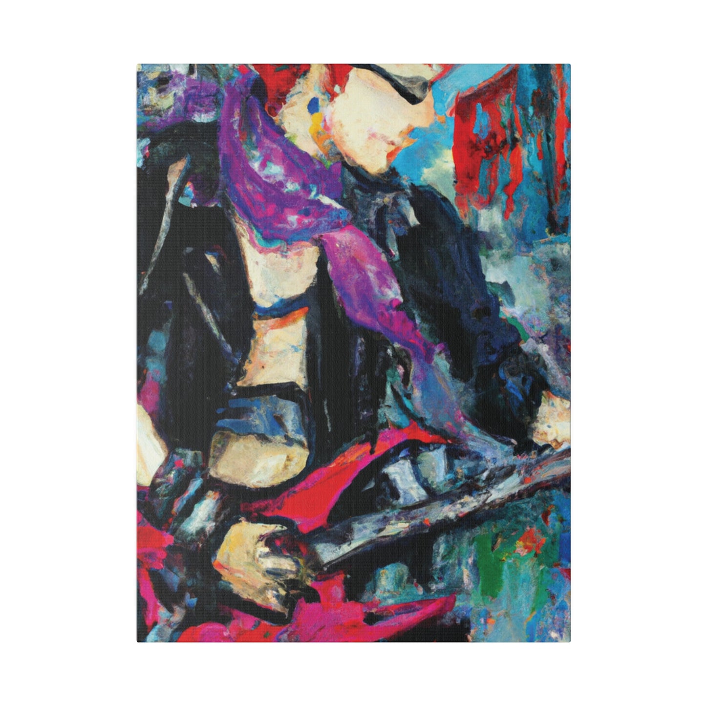 208D - Rockstar Oil Painting Style Print | Poster | Home Decor | Wall Art | Music Art | Canvas