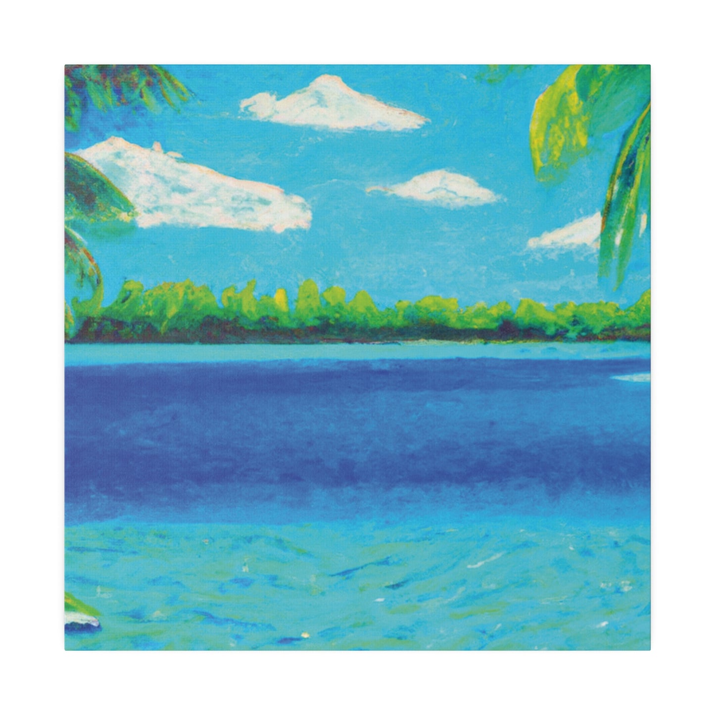 4513K - Bahamas Ocean Painting Print | Bahamas | Ocean | Beach | Poster | Home Decor | Wall Art | Canvas