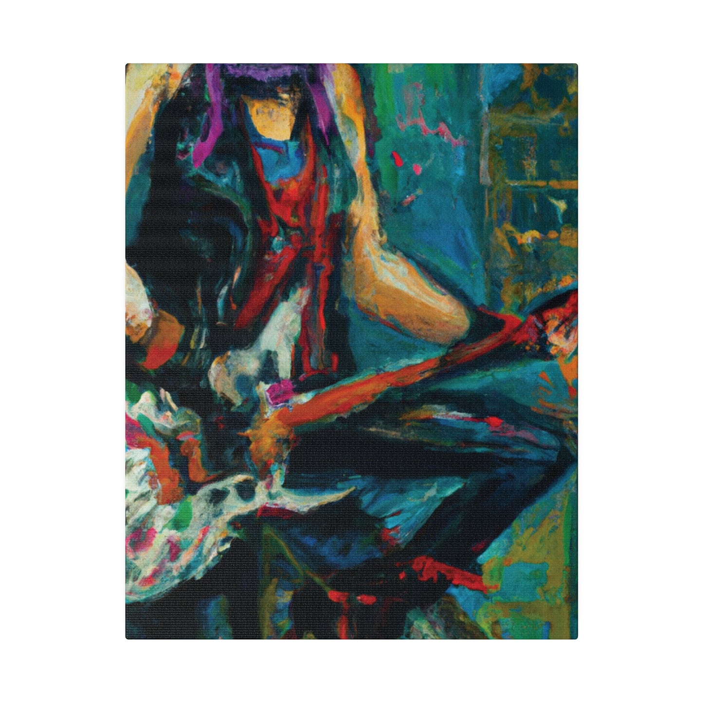 1163E - Rockstar Oil Painting Style Print | Poster | Home Decor | Wall Art | Music Art | Canvas