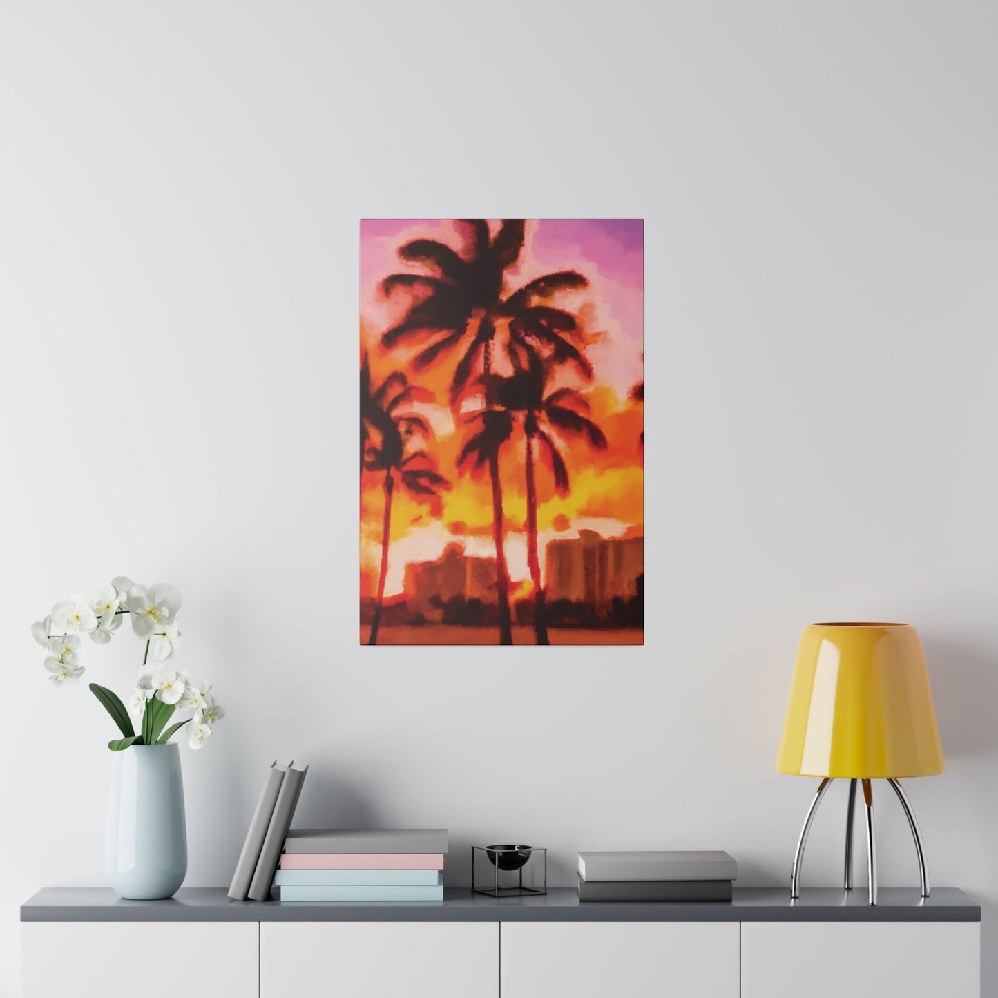 4698F - Miami Beach Sunset Painting Print | Miami | Beach | Sunset | Poster | Home Decor | Wall Art | Canvas