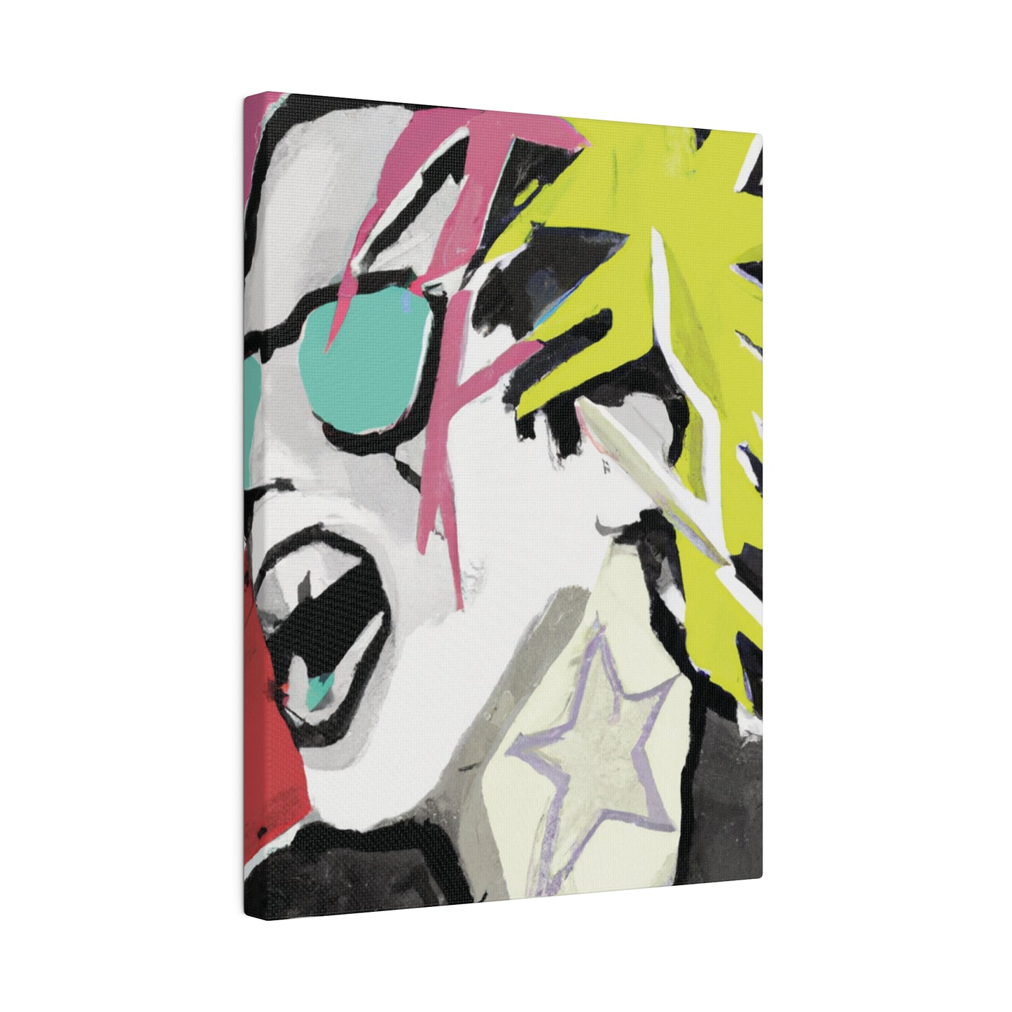 9589K - Rockstar Painting Print | Face | Abstract | Poster | Home Decor | Wall Art | Music Art | Canvas
