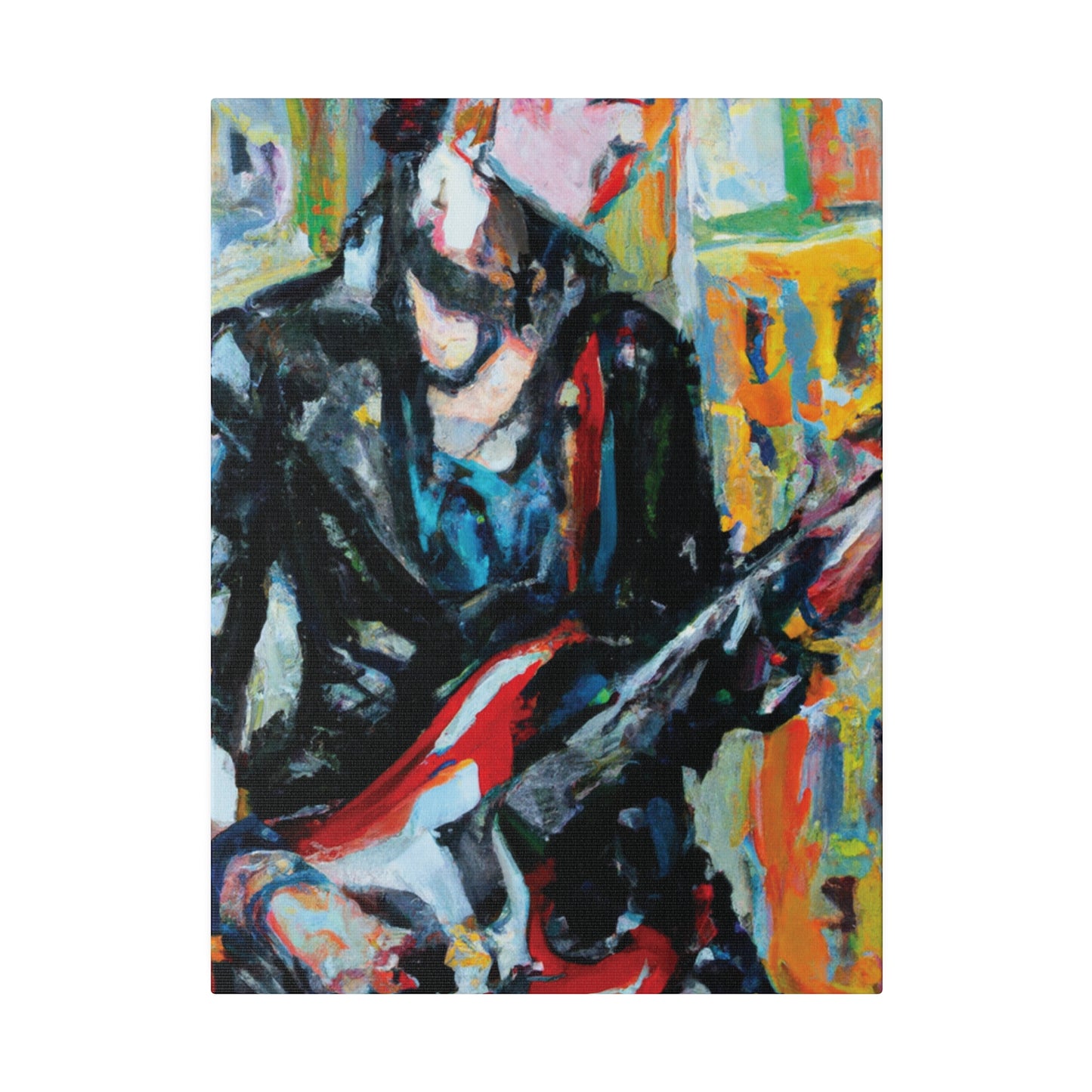 9646Q - Rockstar Oil Painting Style Print | Poster | Home Decor | Wall Art | Music Art | Canvas