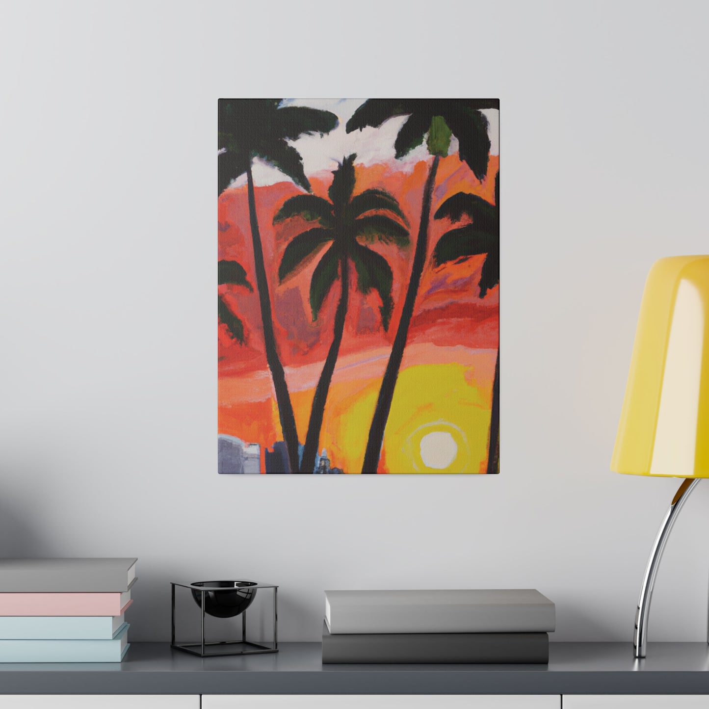 3556V - Miami Beach Sunset Painting Print | Miami | Beach | Sunset | Poster | Home Decor | Wall Art | Canvas