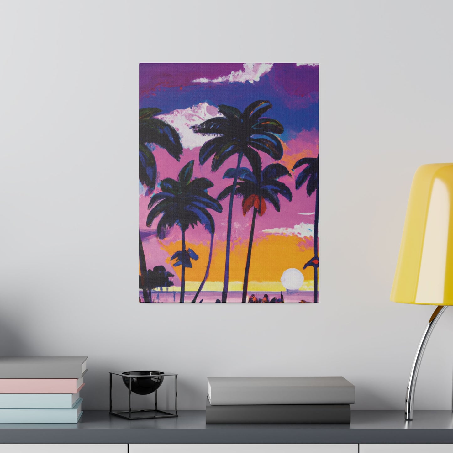 3714A - Miami Beach Sunset Painting Print | Miami | Beach | Sunset | Poster | Home Decor | Wall Art | Canvas