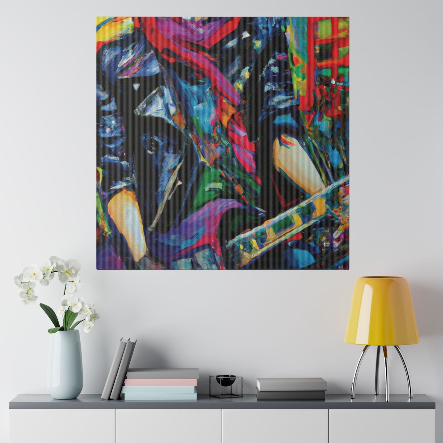 9413L - Rockstar Oil Painting Style Print | Poster | Home Decor | Wall Art | Music Art | Canvas