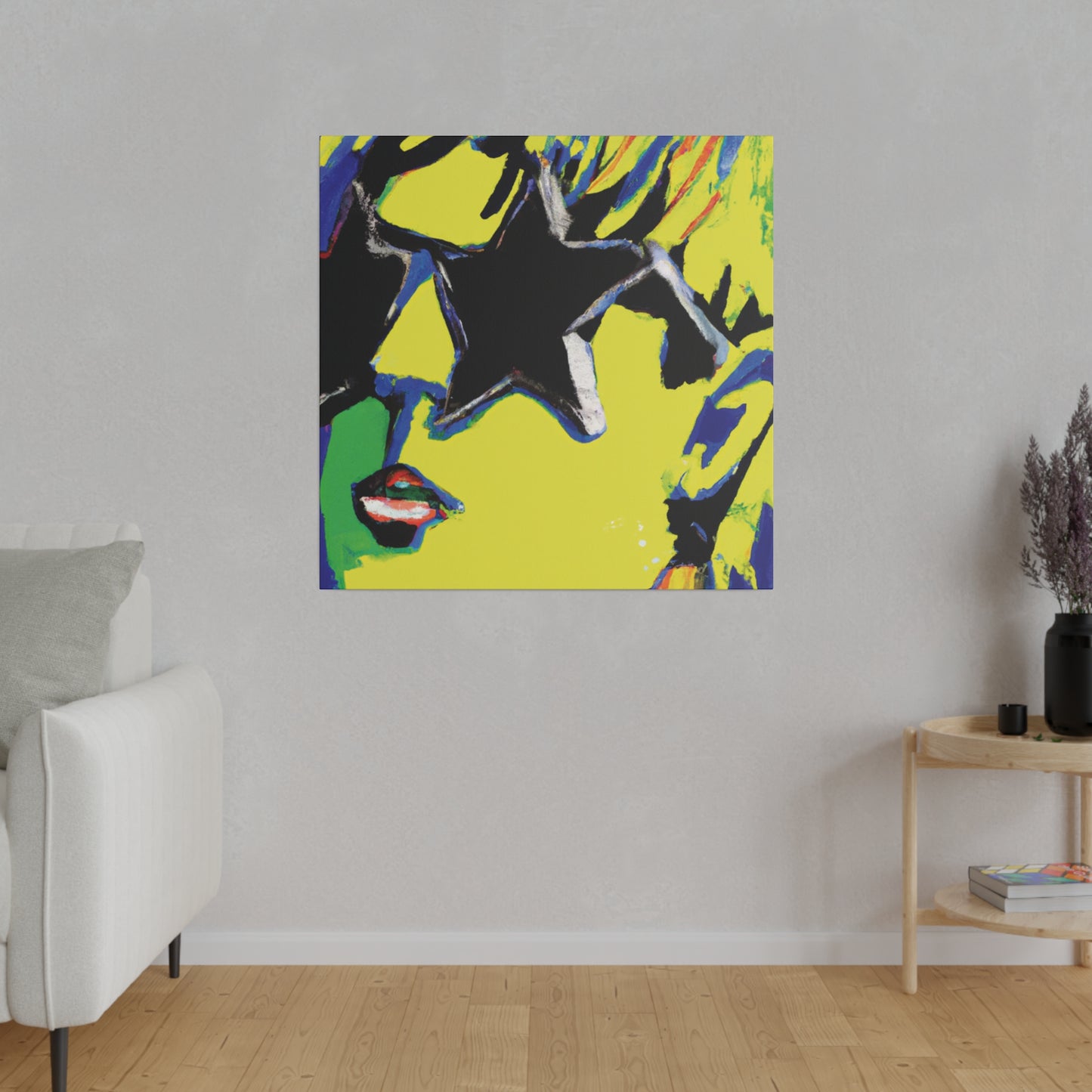 9785T - Rockstar Painting Print | Face | Abstract | Poster | Home Decor | Wall Art | Music Art | Canvas