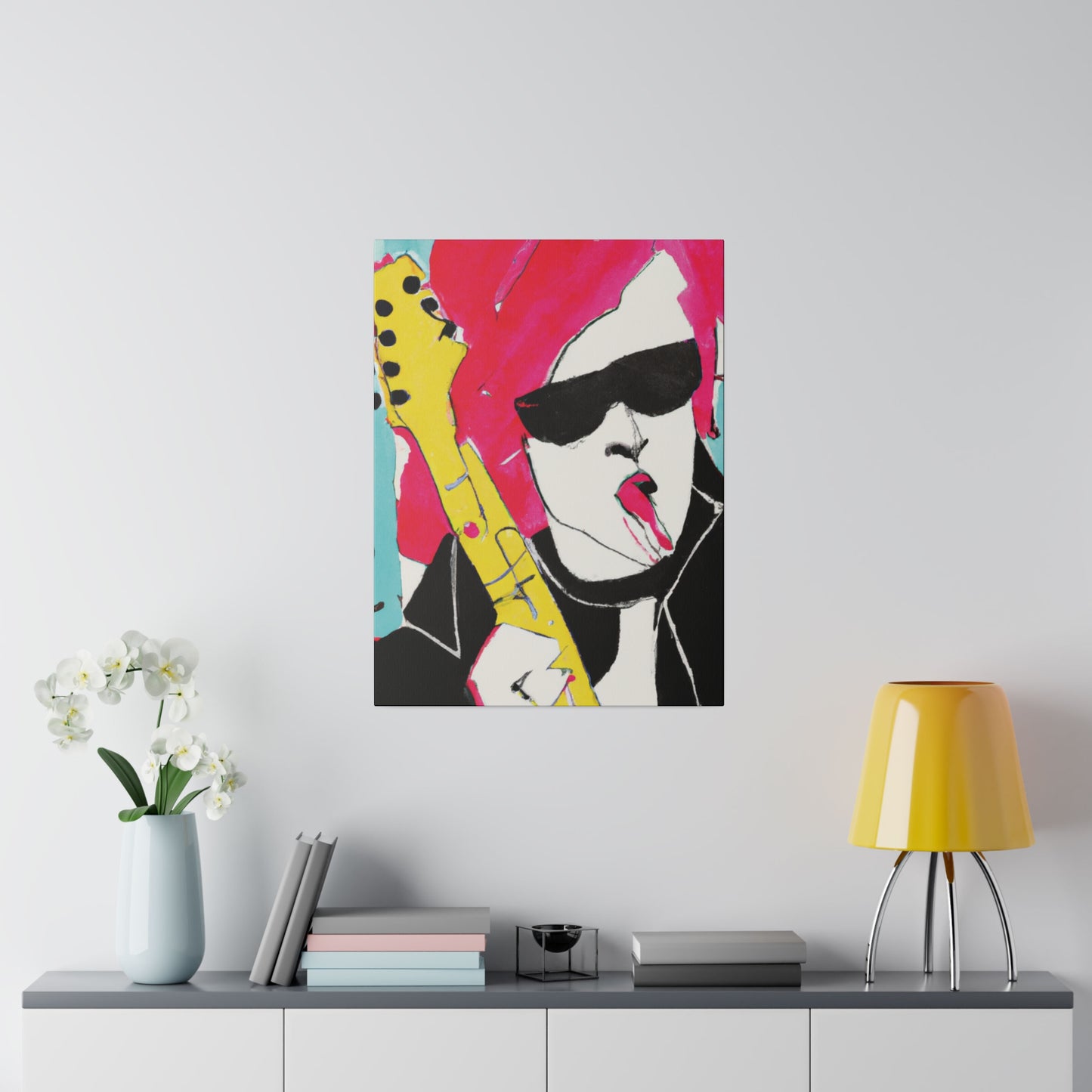 8791V - Rockstar Painting Print | Face | Abstract | Poster | Home Decor | Wall Art | Music Art | Canvas