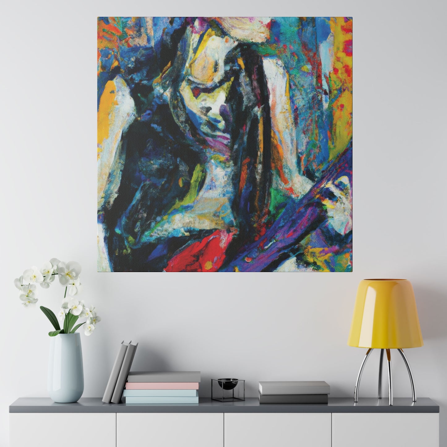 344U - Rockstar Oil Painting Style Print | Poster | Home Decor | Wall Art | Music Art | Canvas