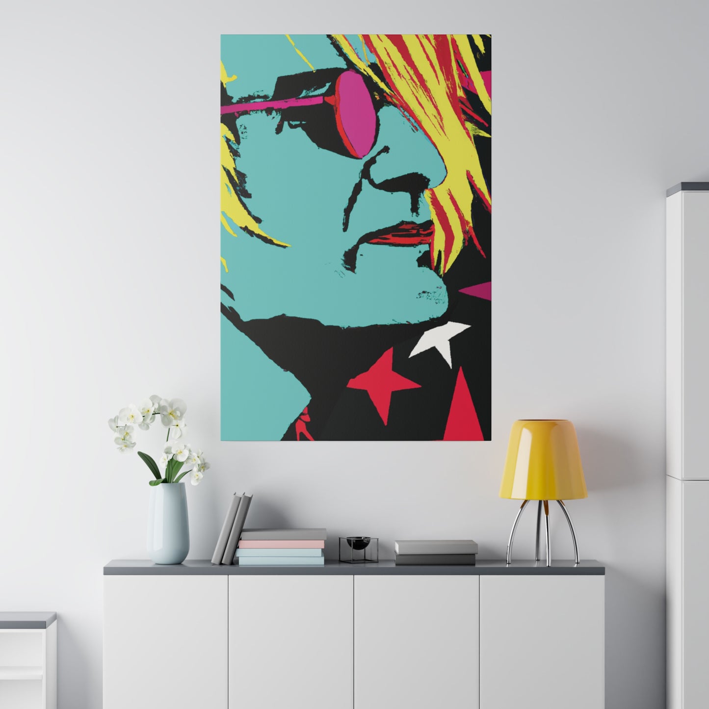 9486Q - Rockstar Painting Print | Face | Abstract | Poster | Home Decor | Wall Art | Music Art | Canvas