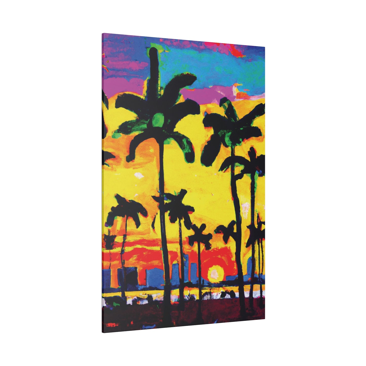 9497Z - Miami Beach Sunset Painting Print | Miami | Beach | Sunset | Poster | Home Decor | Wall Art | Canvas