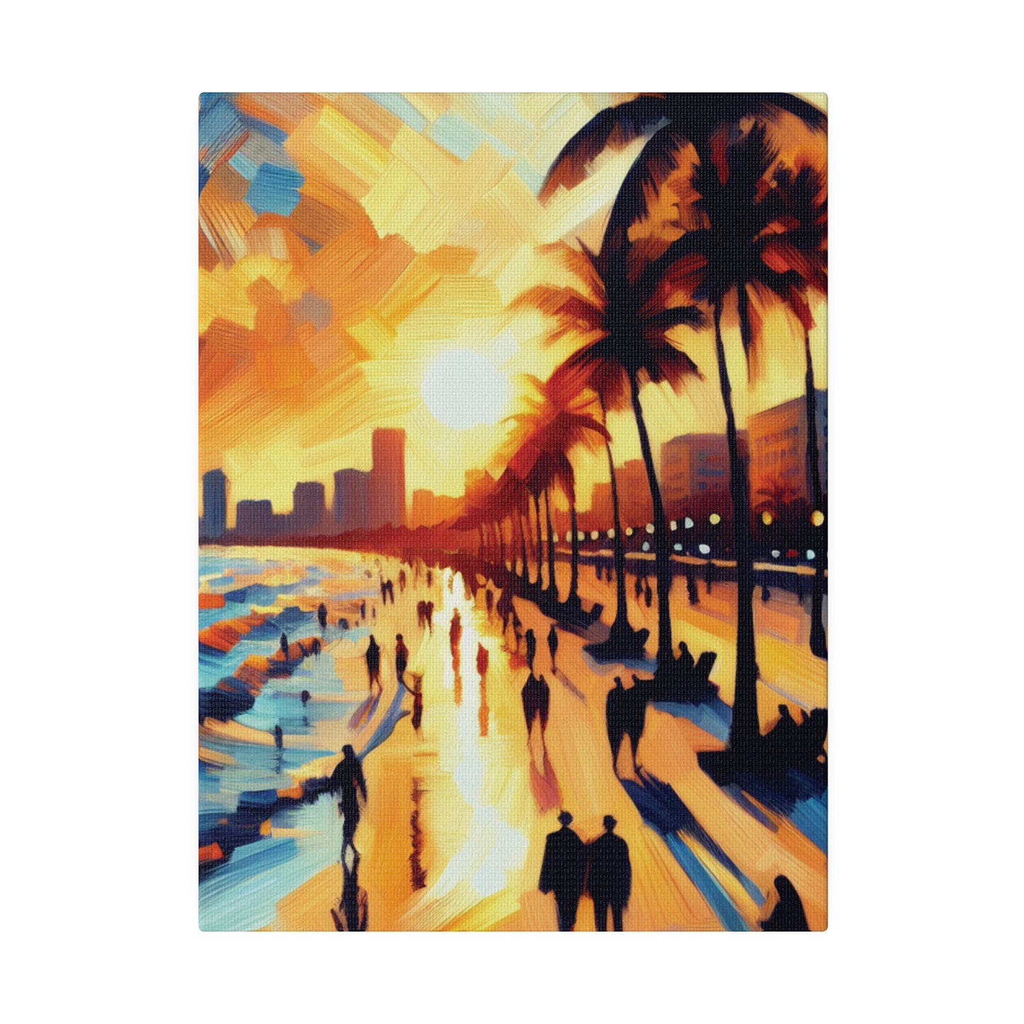 7846G - Miami Beach Sunset Painting Print | Miami | Beach | Sunset | Poster | Home Decor | Wall Art | Canvas