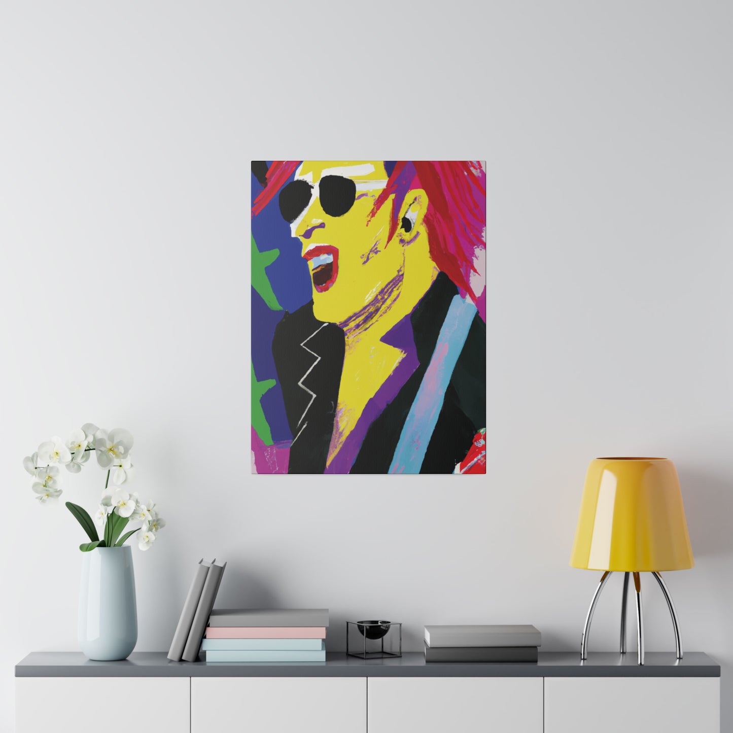 9751P - Rockstar Painting Print | Face | Abstract | Poster | Home Decor | Wall Art | Music Art | Canvas