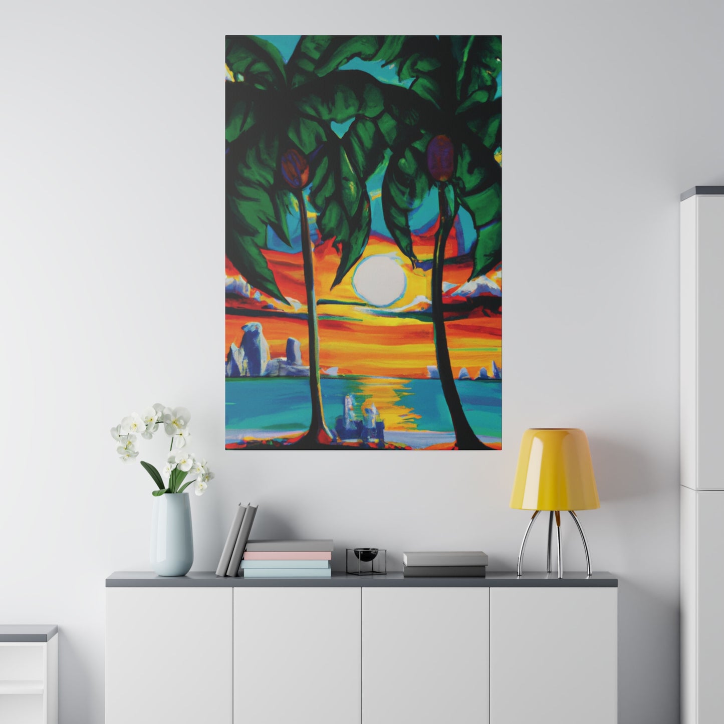 7643V - Miami Beach Sunset Painting Print | Miami | Beach | Sunset | Poster | Home Decor | Wall Art | Canvas