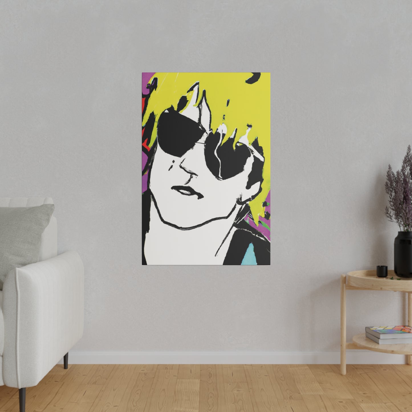 347H - Rockstar Painting Print | Face | Abstract | Poster | Home Decor | Wall Art | Music Art | Canvas