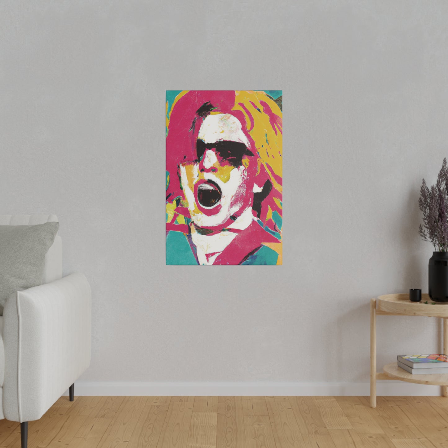 9342P - Rockstar Painting Print | Face | Abstract | Poster | Home Decor | Wall Art | Music Art | Canvas