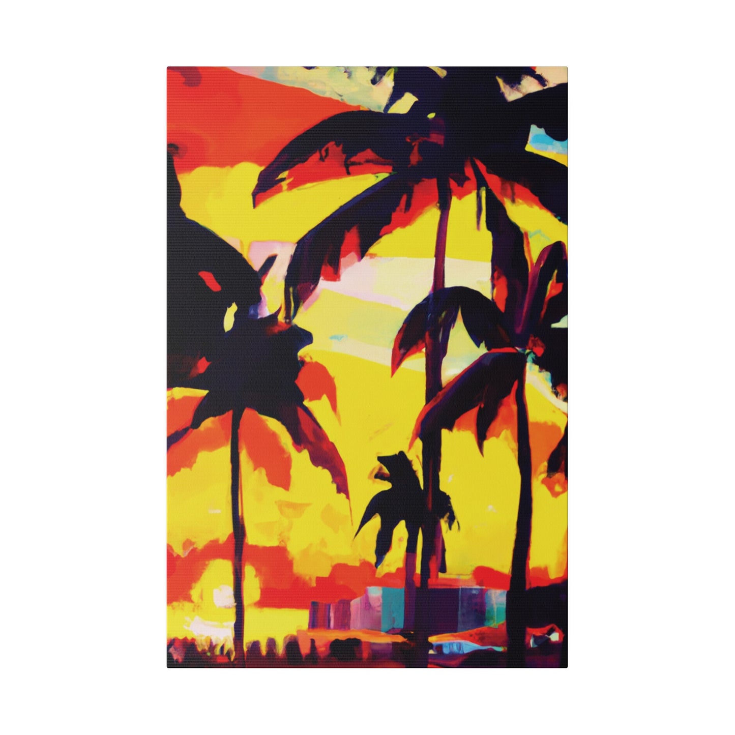 7643G - Miami Beach Sunset Painting Print | Miami | Beach | Sunset | Poster | Home Decor | Wall Art | Canvas