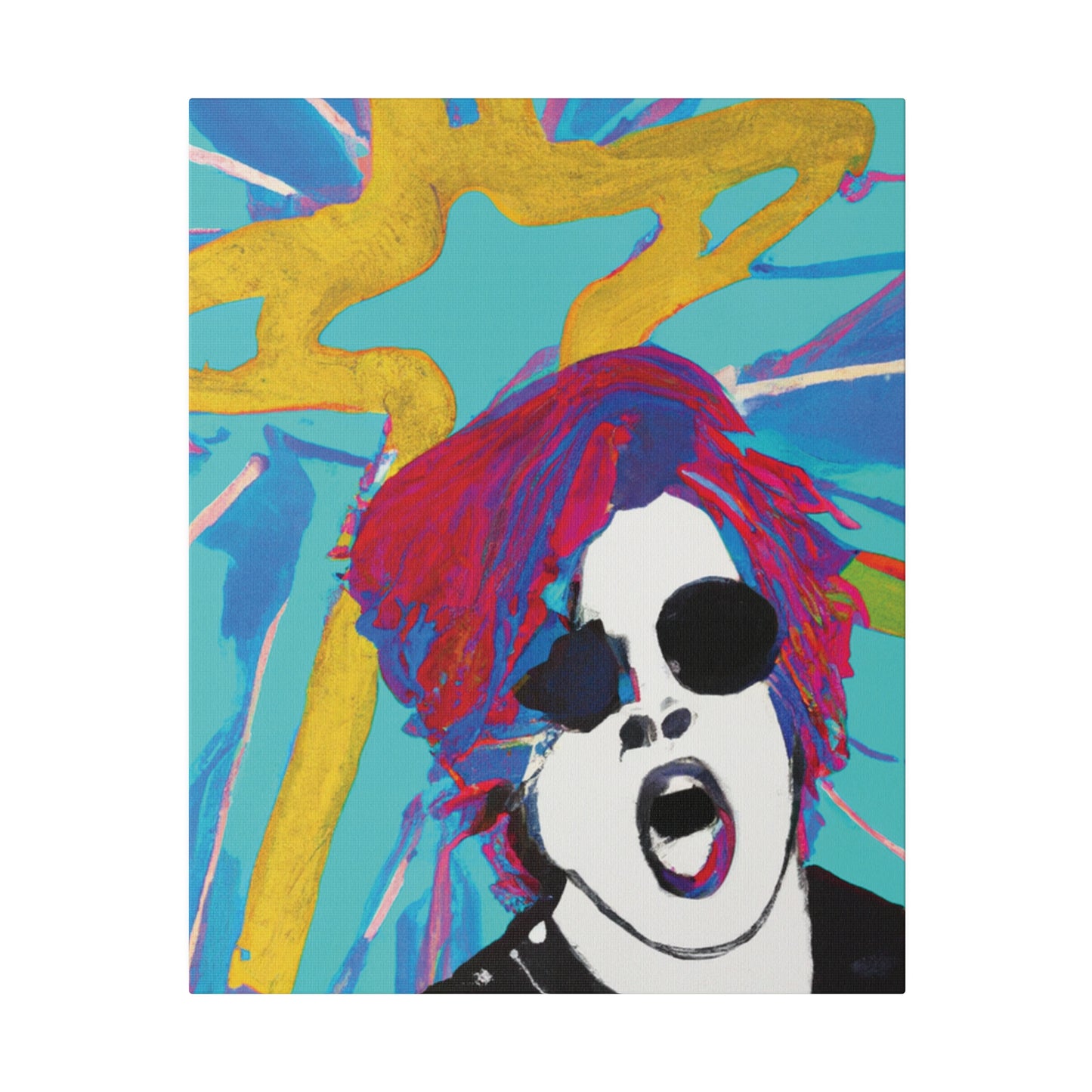 4567A - Rockstar Painting Print | Face | Abstract | Poster | Home Decor | Wall Art | Music Art | Canvas
