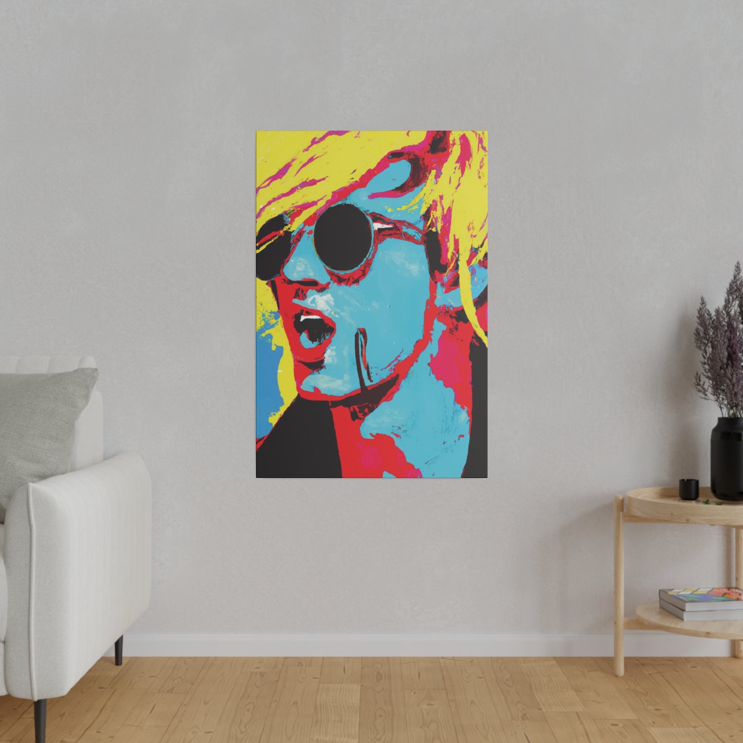 7198K - Rockstar Painting Print | Face | Abstract | Poster | Home Decor | Wall Art | Music Art | Canvas