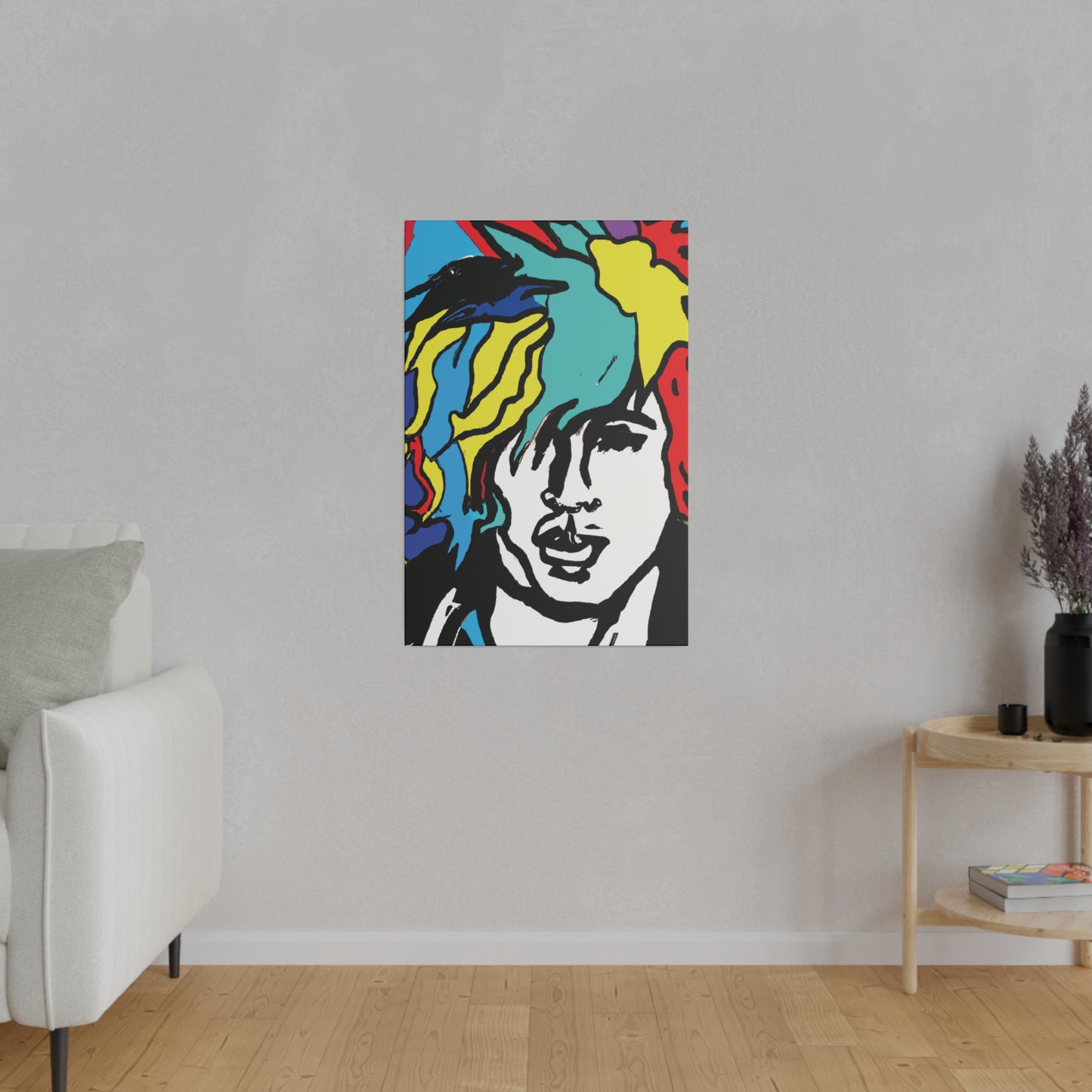 7456M - Rockstar Painting Print | Face | Abstract | Poster | Home Decor | Wall Art | Music Art | Canvas