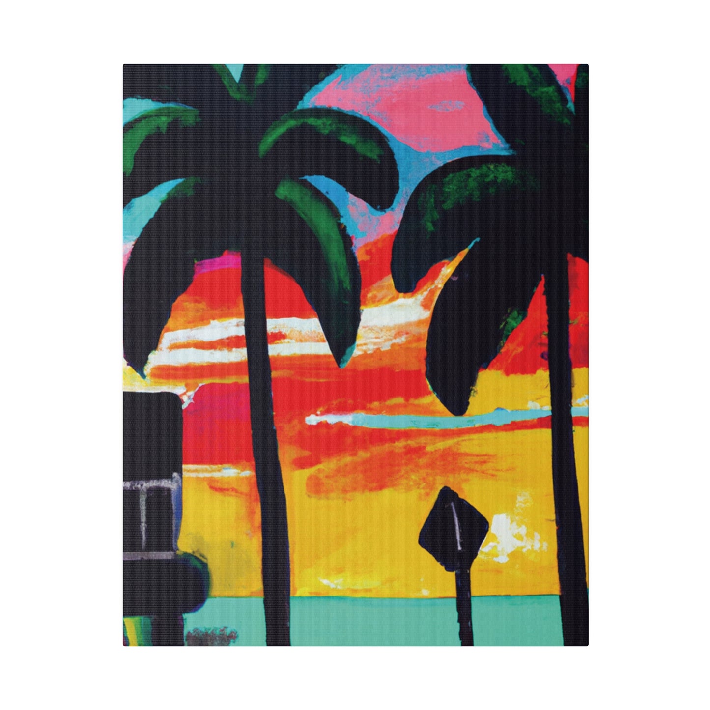 9346Y - Miami Beach Sunset Painting Print | Miami | Beach | Sunset | Poster | Home Decor | Wall Art | Canvas