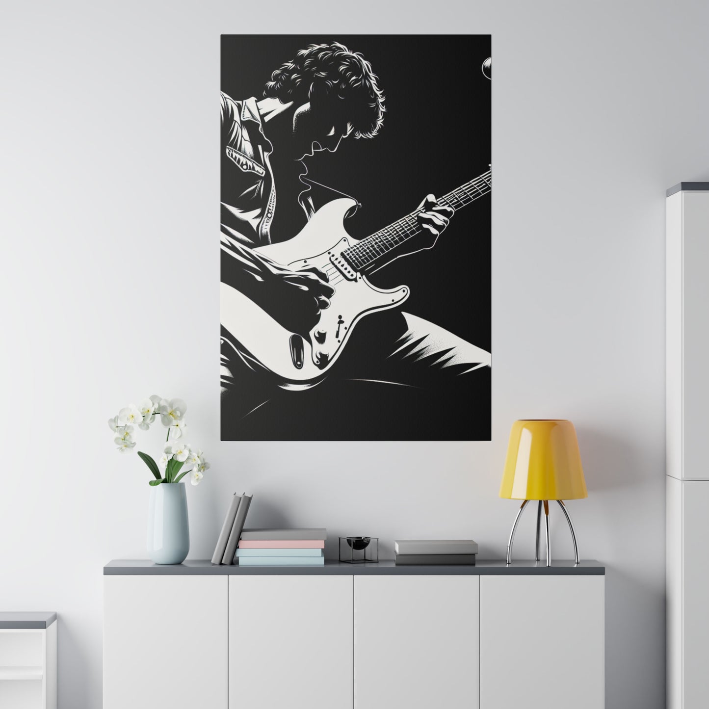 5236Z - music art work, rockstar gifts, musician gift ideas, guitar art work, guitar artwork, guitar wall art canvas, playing guitar, decor