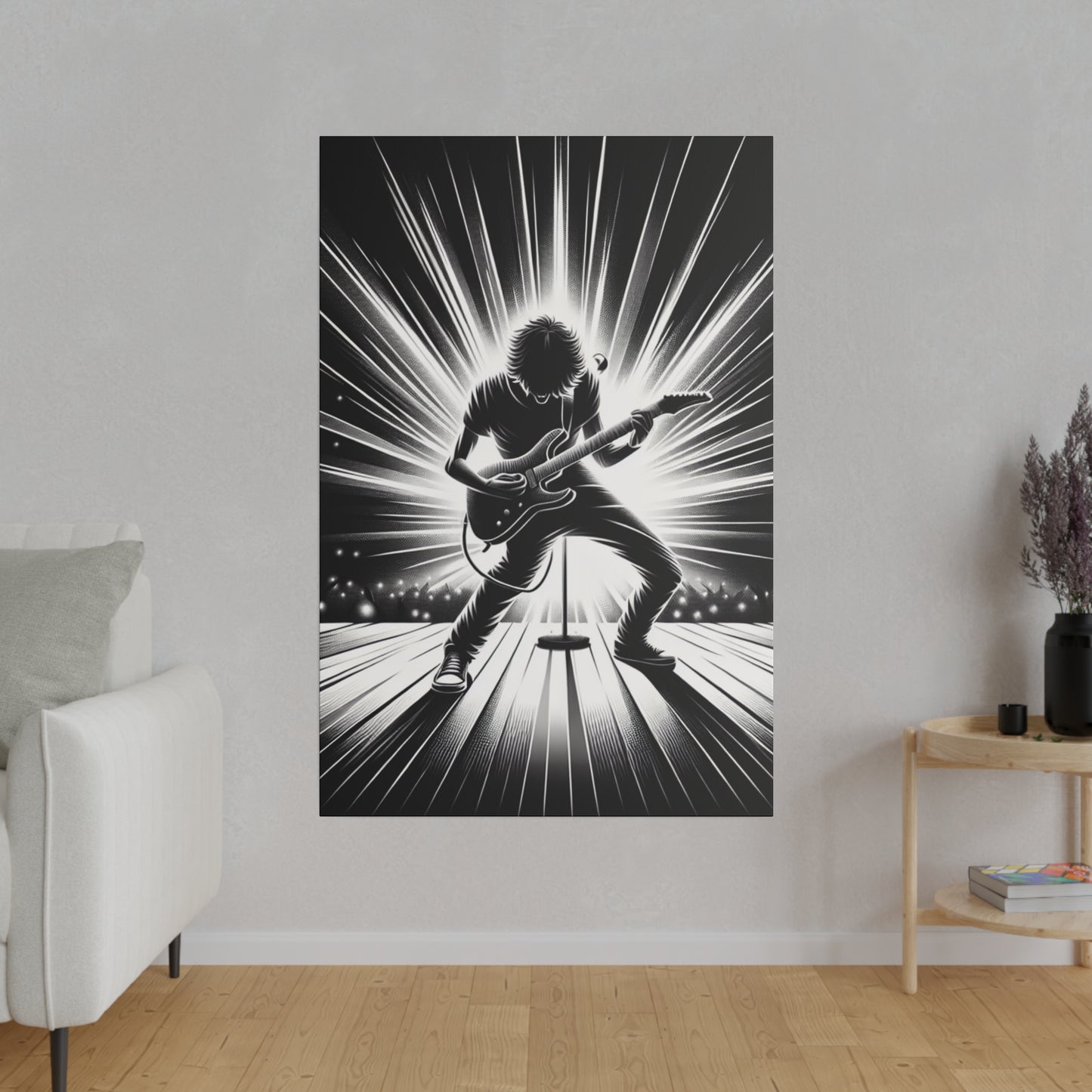 7392D - music art work, rockstar gifts, musician gift ideas, guitar art work, guitar artwork, guitar wall art canvas, playing guitar, decor