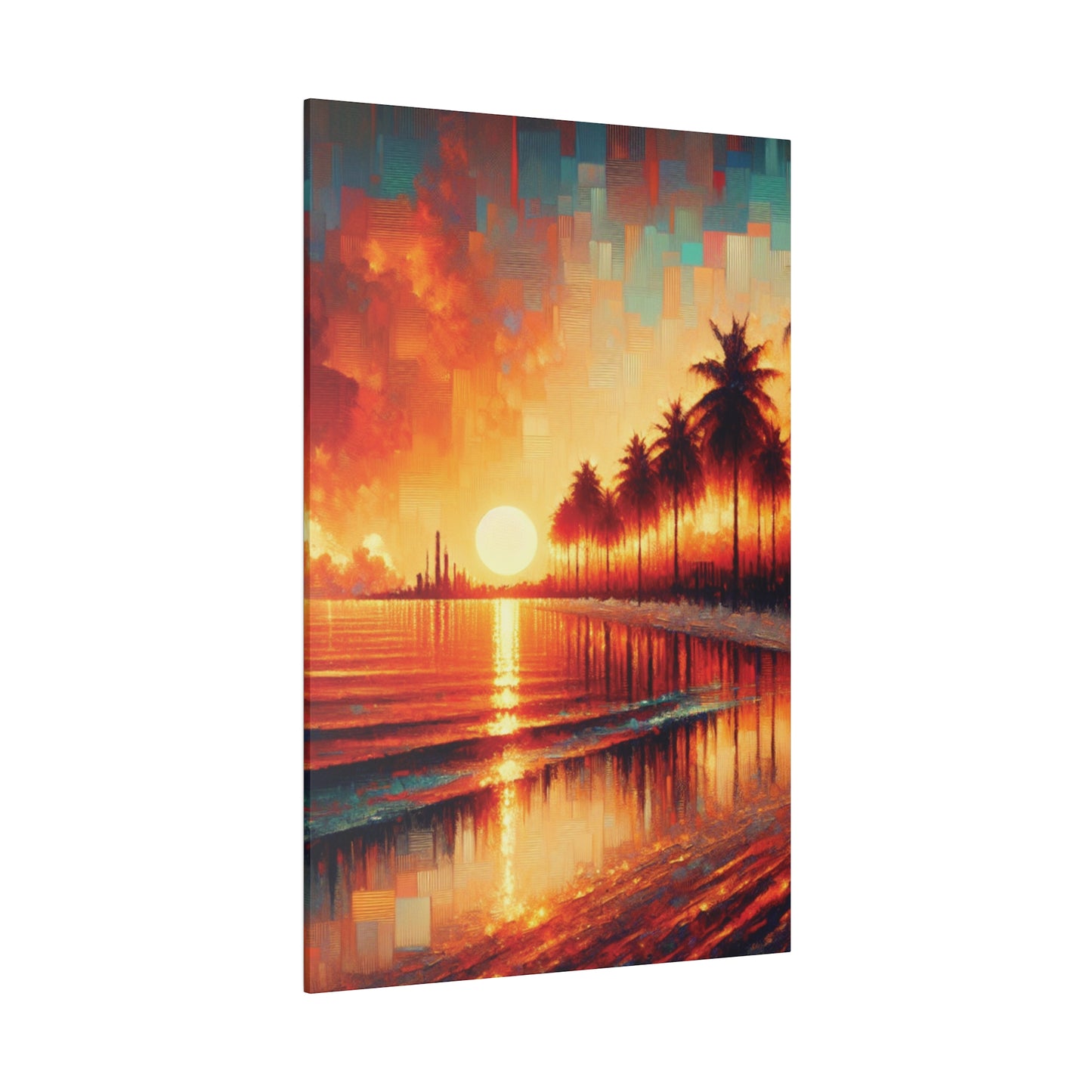 4172M - miami beach art, sunset background, ocean art work, beach art work, sunset designs, miami beach painting, miami beach print