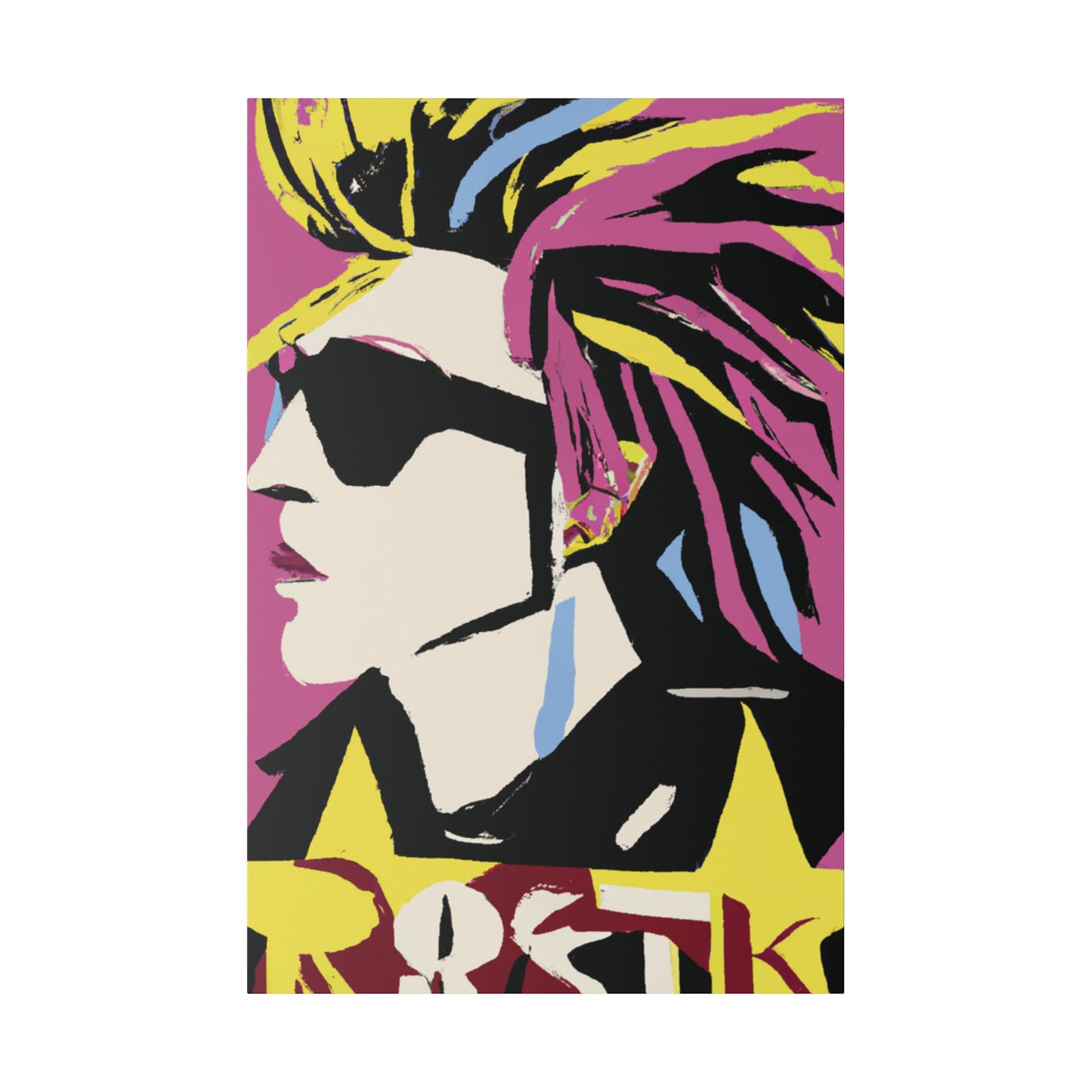 6201W - Rockstar Painting Print | Face | Abstract | Poster | Home Decor | Wall Art | Music Art | Canvas