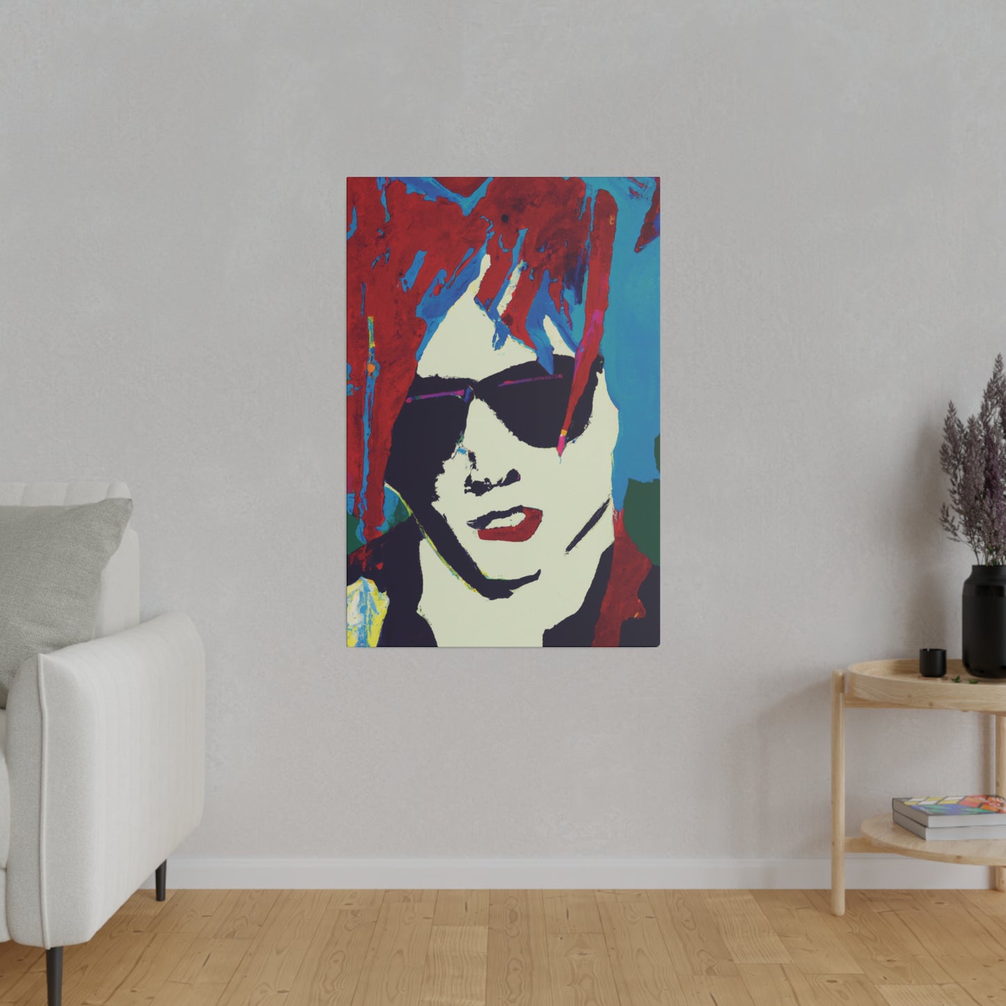 9347K - Rockstar Painting Print | Face | Abstract | Poster | Home Decor | Wall Art | Music Art | Canvas