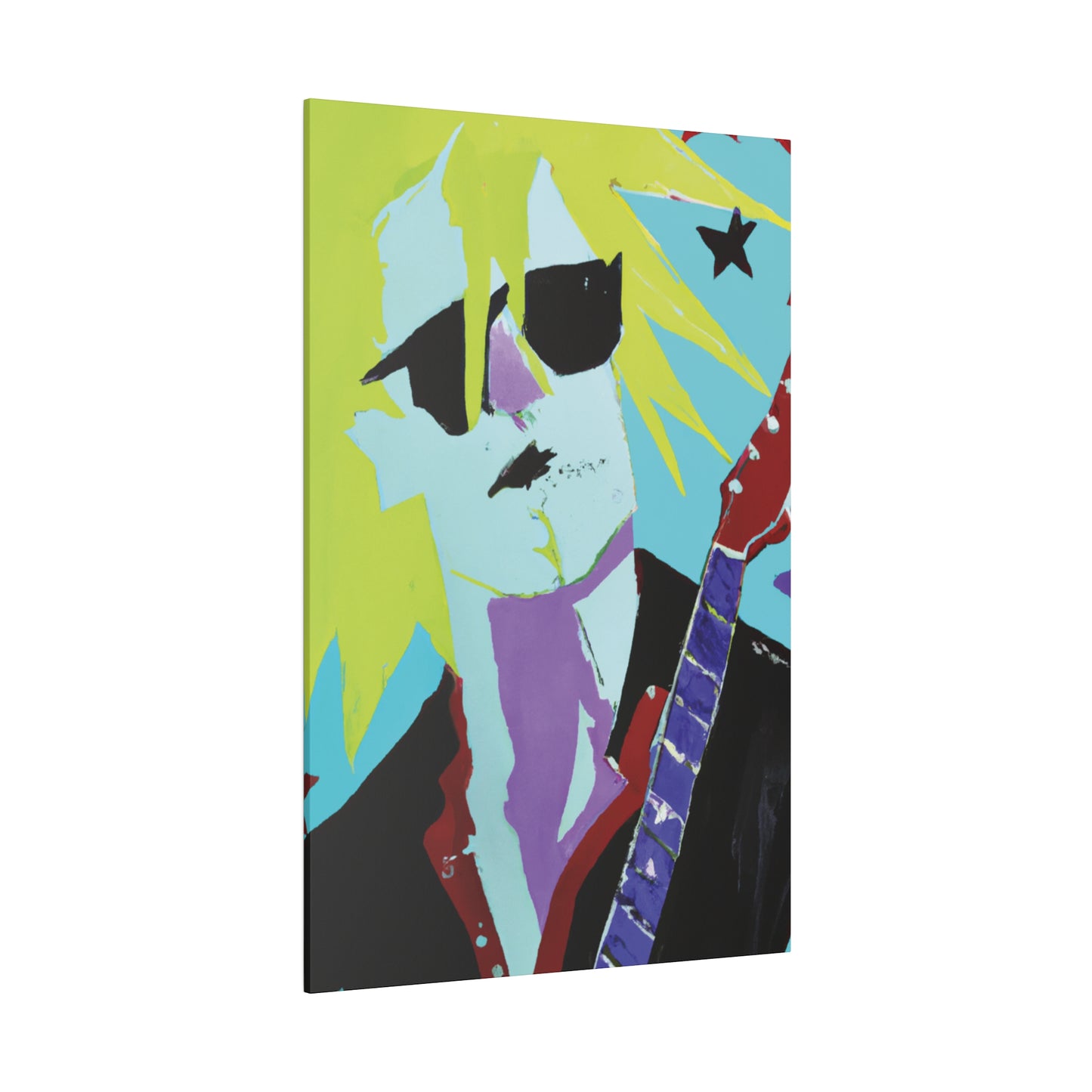 8267F - Rockstar Painting Print | Face | Abstract | Poster | Home Decor | Wall Art | Music Art | Canvas