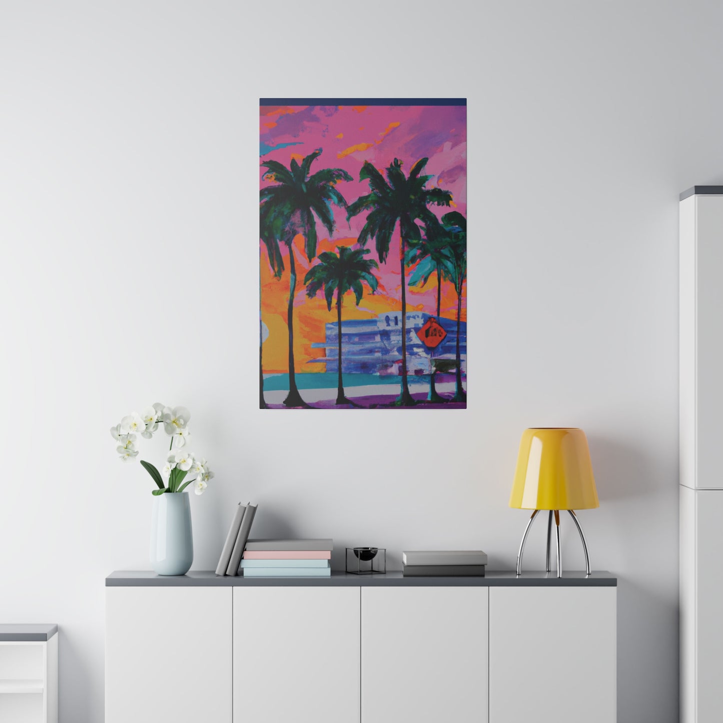 5487P - Miami Beach Sunset Painting Print | Miami | Beach | Sunset | Poster | Home Decor | Wall Art | Canvas