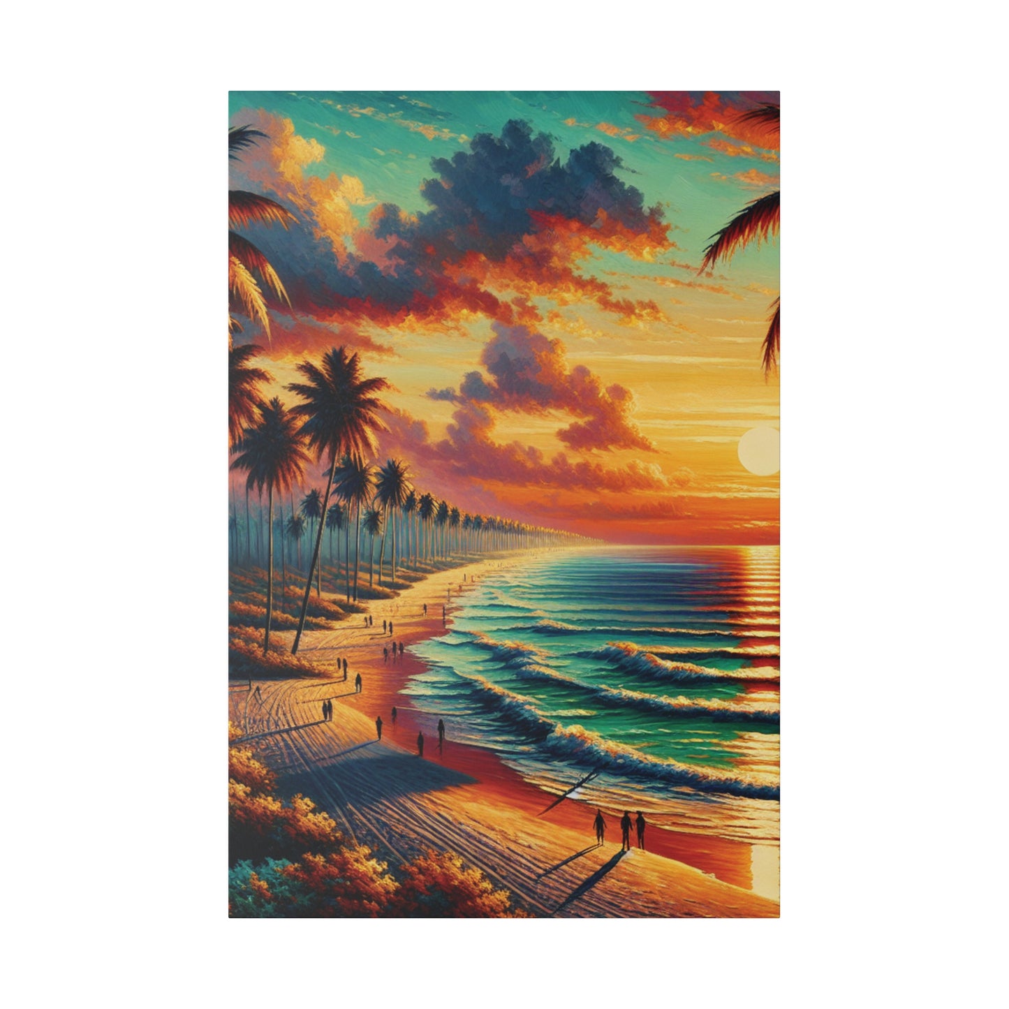 4832K - miami beach art, sunset background, ocean art work, beach art work, sunset designs, miami beach painting, miami beach print