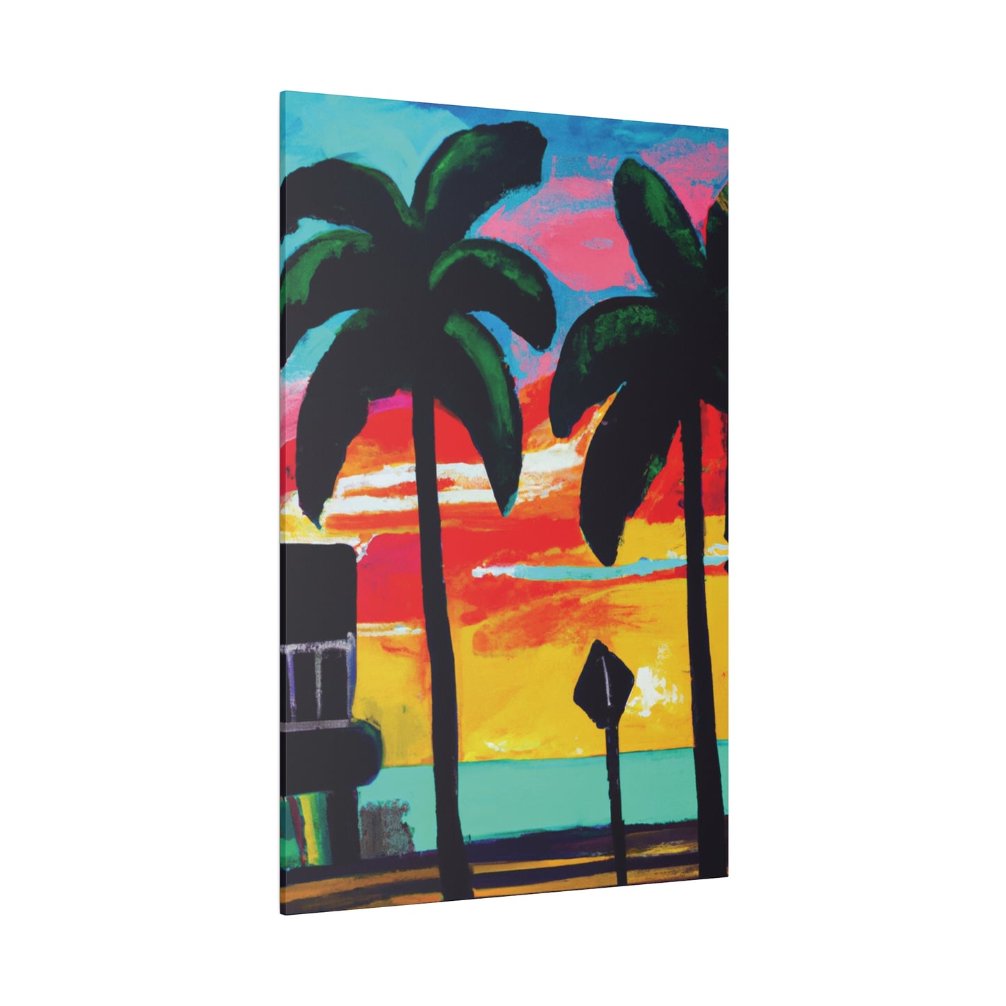 9346Y - Miami Beach Sunset Painting Print | Miami | Beach | Sunset | Poster | Home Decor | Wall Art | Canvas