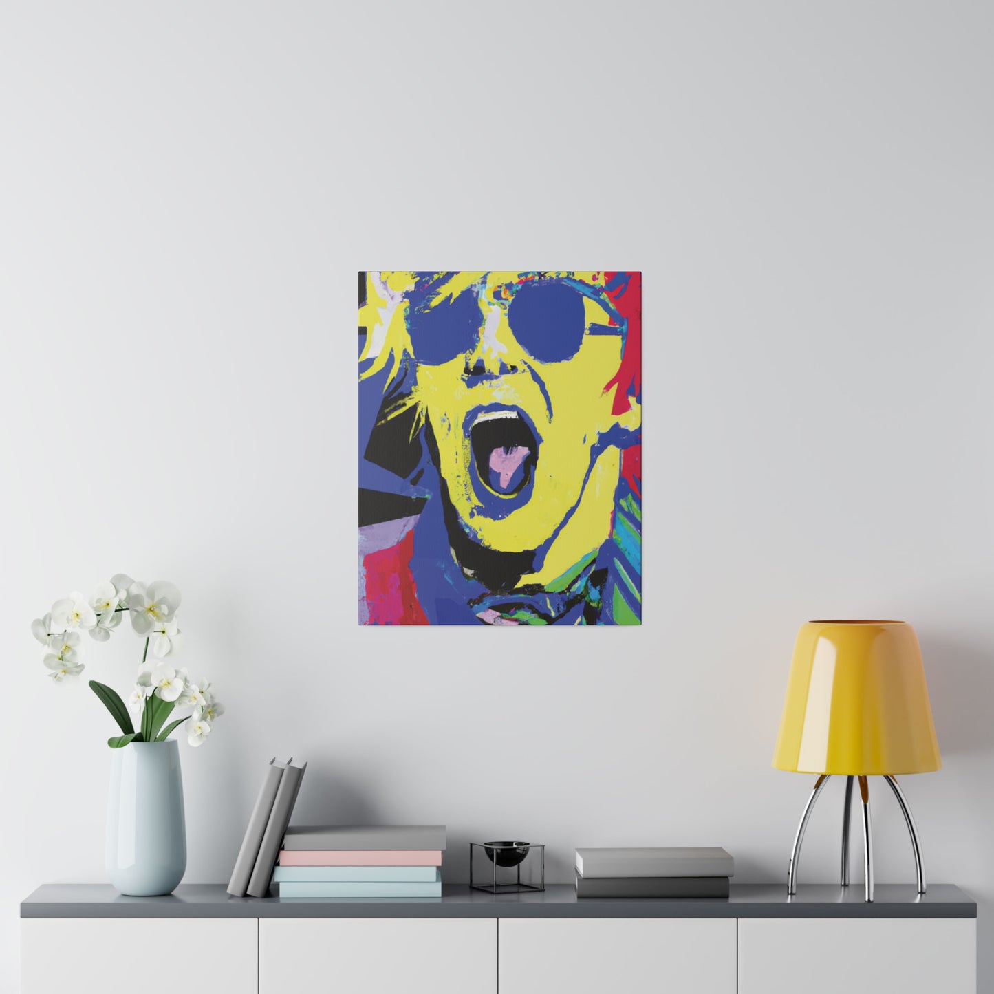 7451T - Rockstar Painting Print | Face | Abstract | Poster | Home Decor | Wall Art | Music Art | Canvas