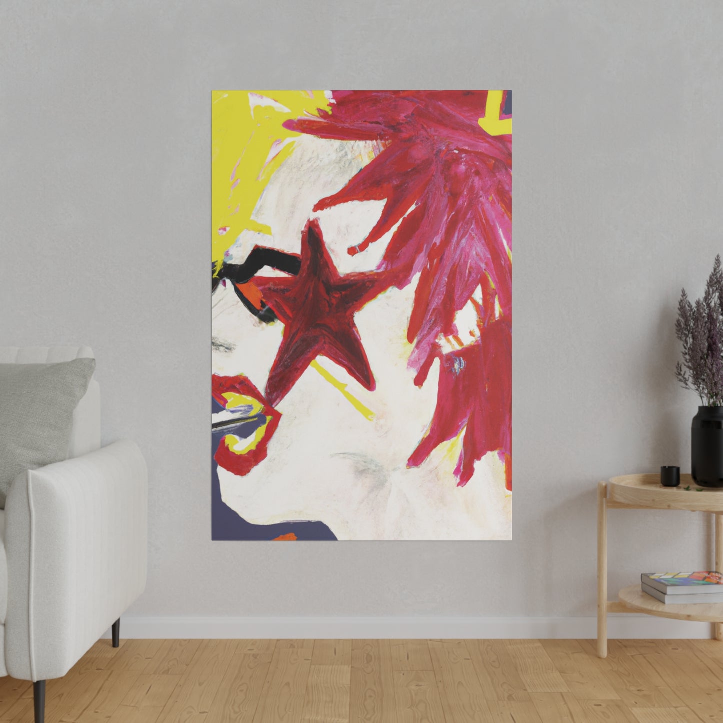 5967Z - Rockstar Painting Print | Face | Abstract | Poster | Home Decor | Wall Art | Music Art | Canvas