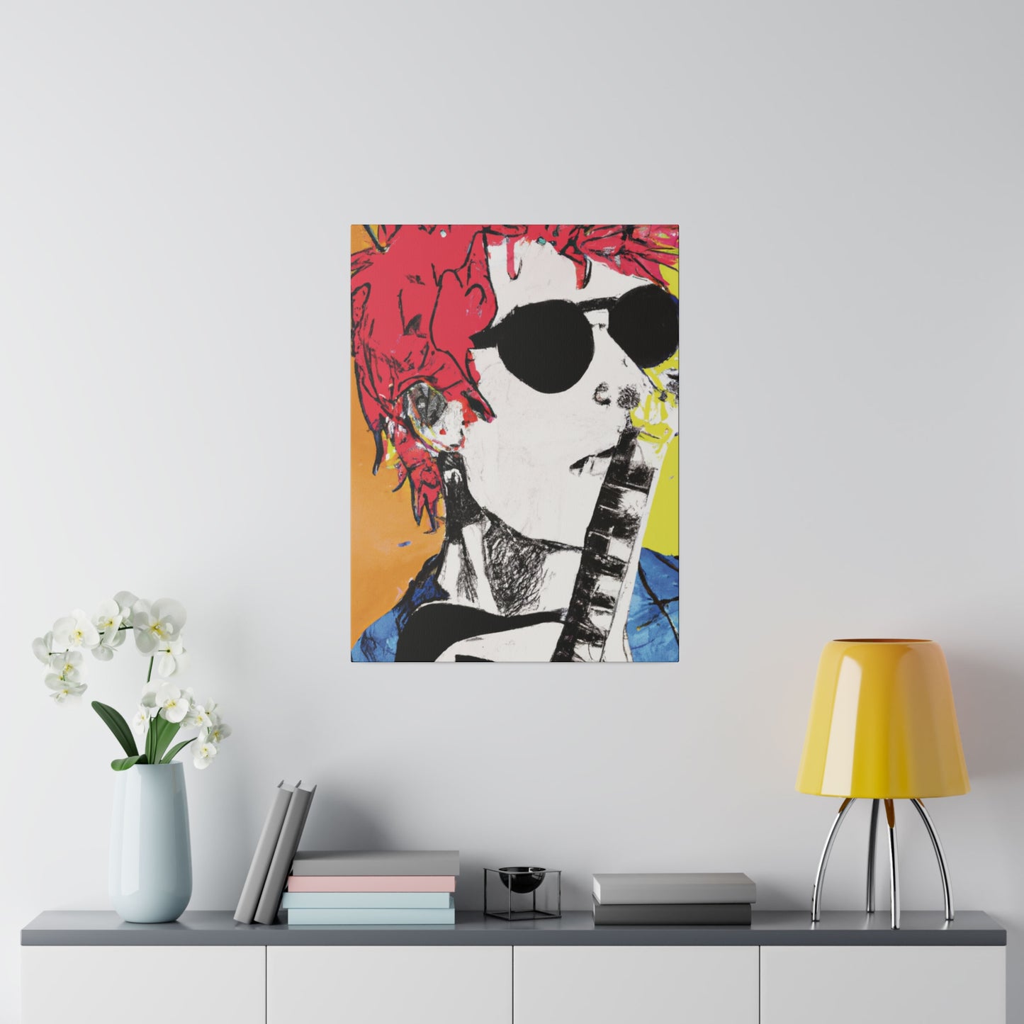 8995T - Rockstar Painting Print | Face | Abstract | Poster | Home Decor | Wall Art | Music Art | Canvas