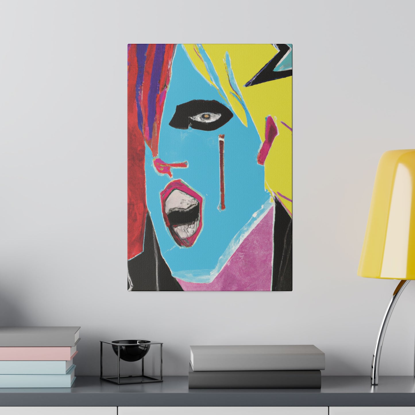 8365A - Rockstar Painting Print | Face | Abstract | Poster | Home Decor | Wall Art | Music Art | Canvas