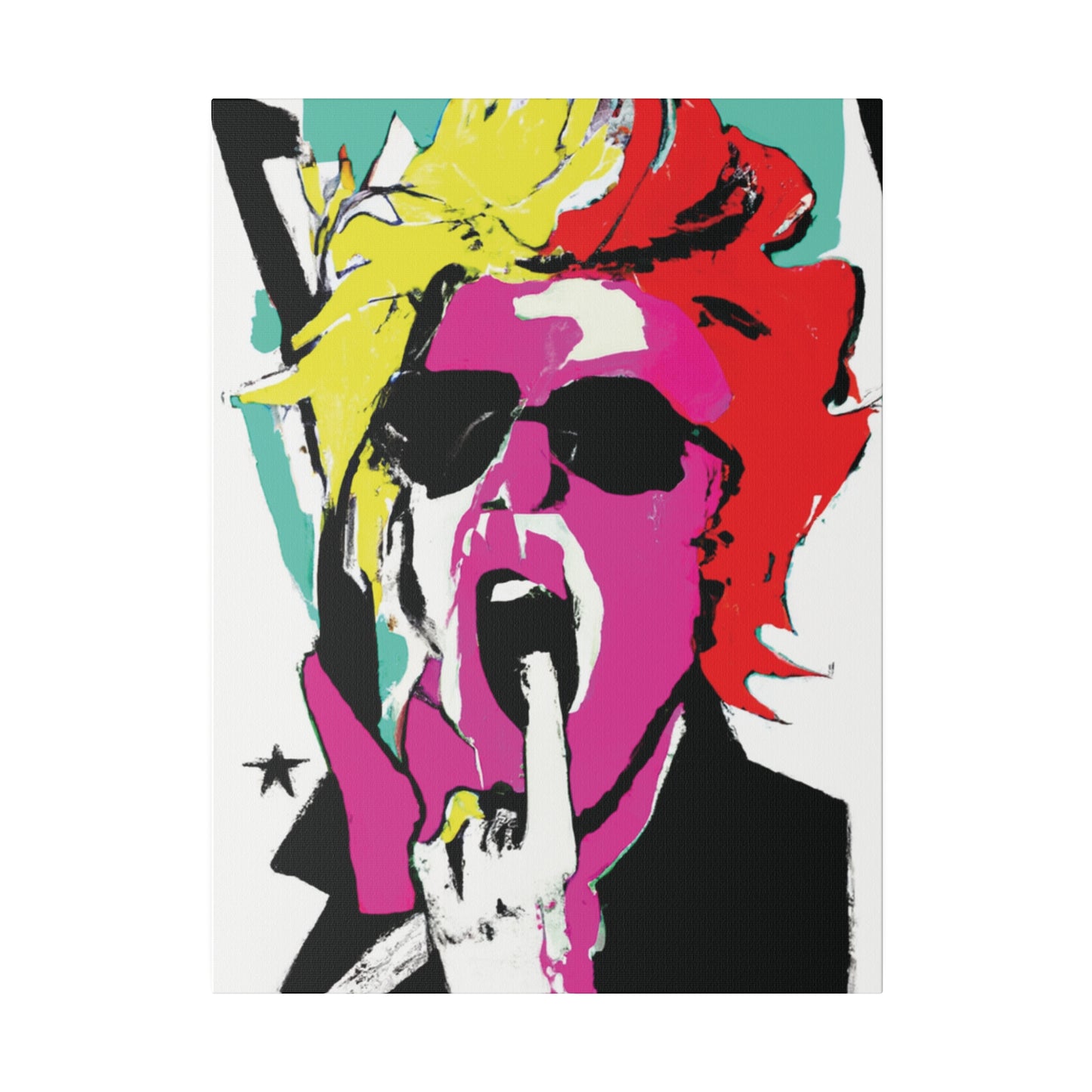 4598A - Rockstar Painting Print | Face | Abstract | Poster | Home Decor | Wall Art | Music Art | Canvas