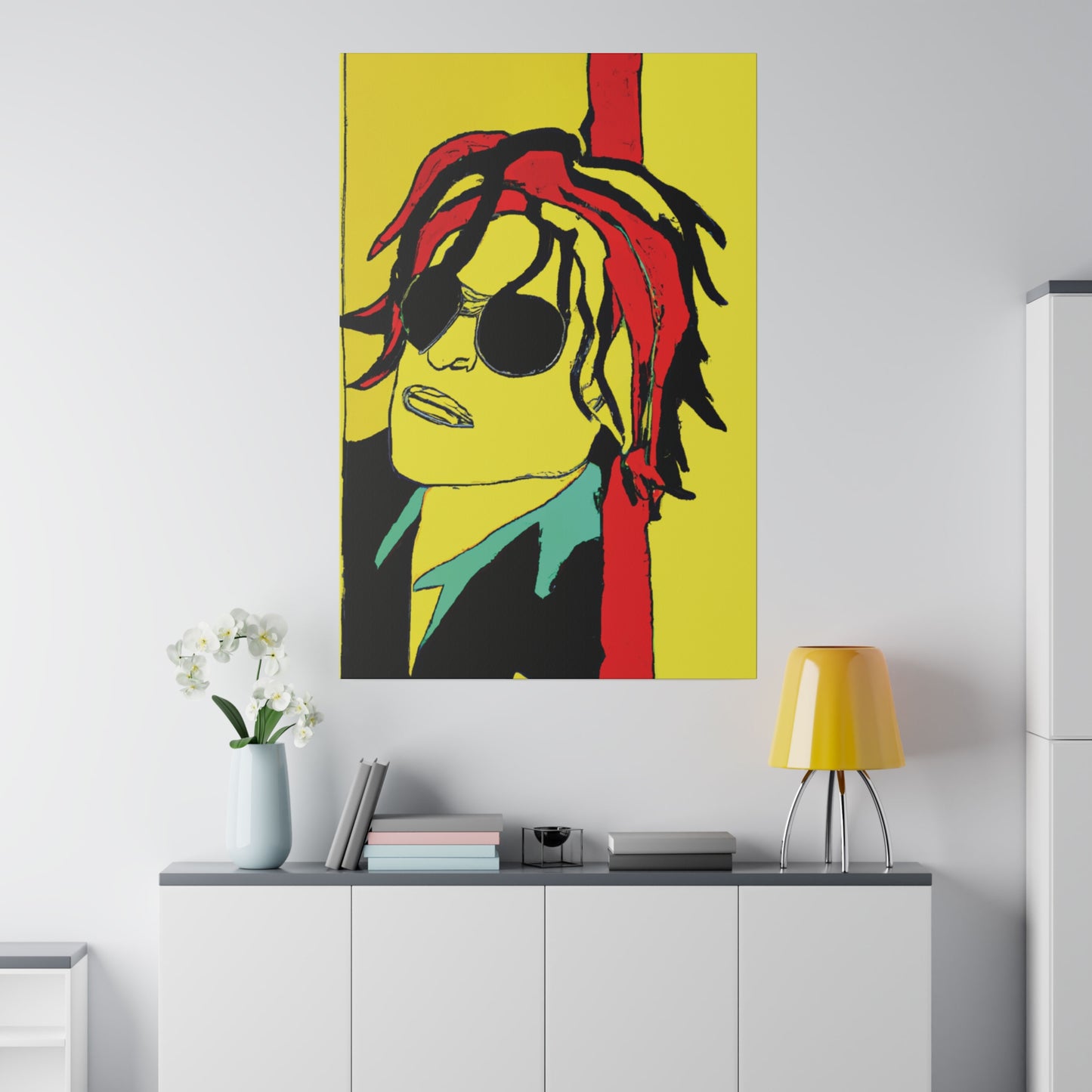 4551W - Rockstar Painting Print | Face | Abstract | Poster | Home Decor | Wall Art | Music Art | Canvas