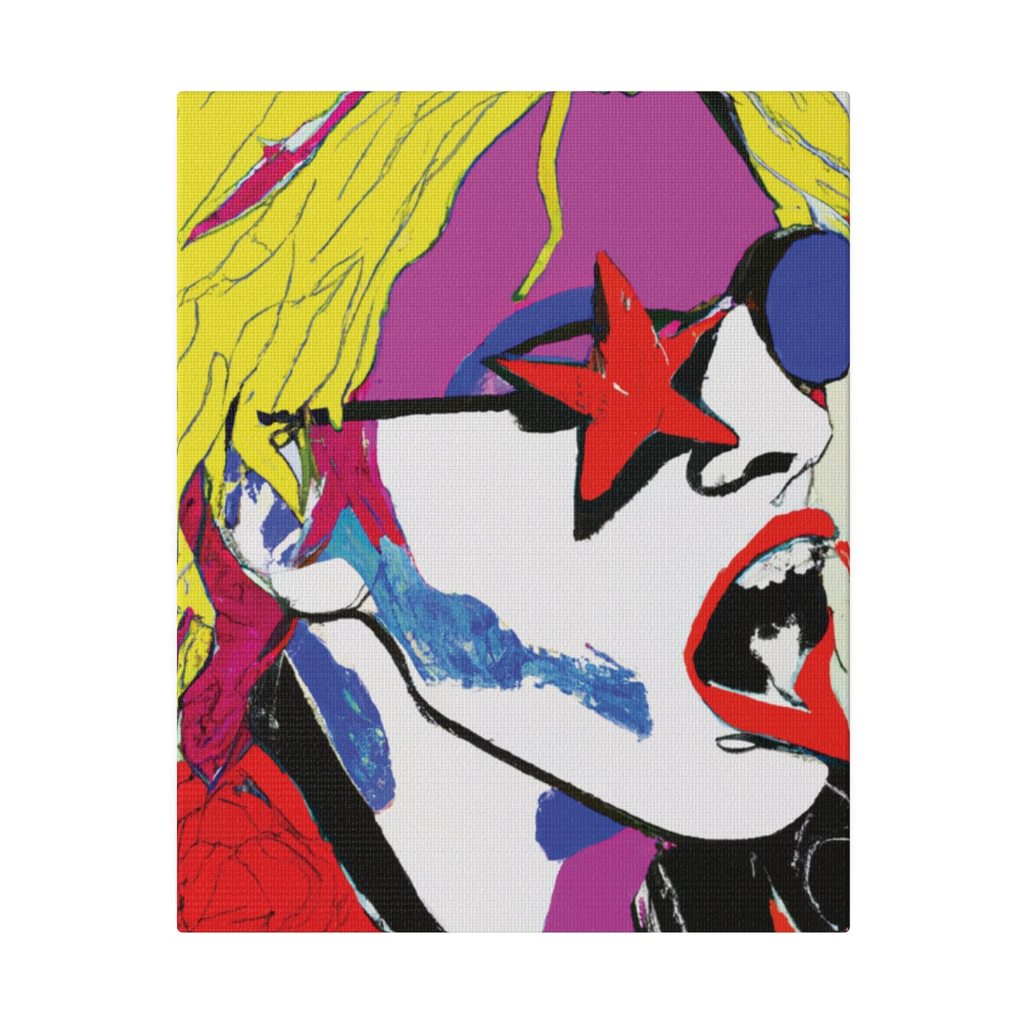 7531H - Rockstar Painting Print | Face | Abstract | Poster | Home Decor | Wall Art | Music Art | Canvas