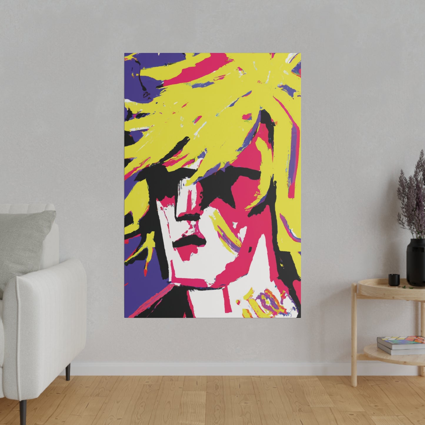 7709F - Rockstar Painting Print | Face | Abstract | Poster | Home Decor | Wall Art | Music Art | Canvas