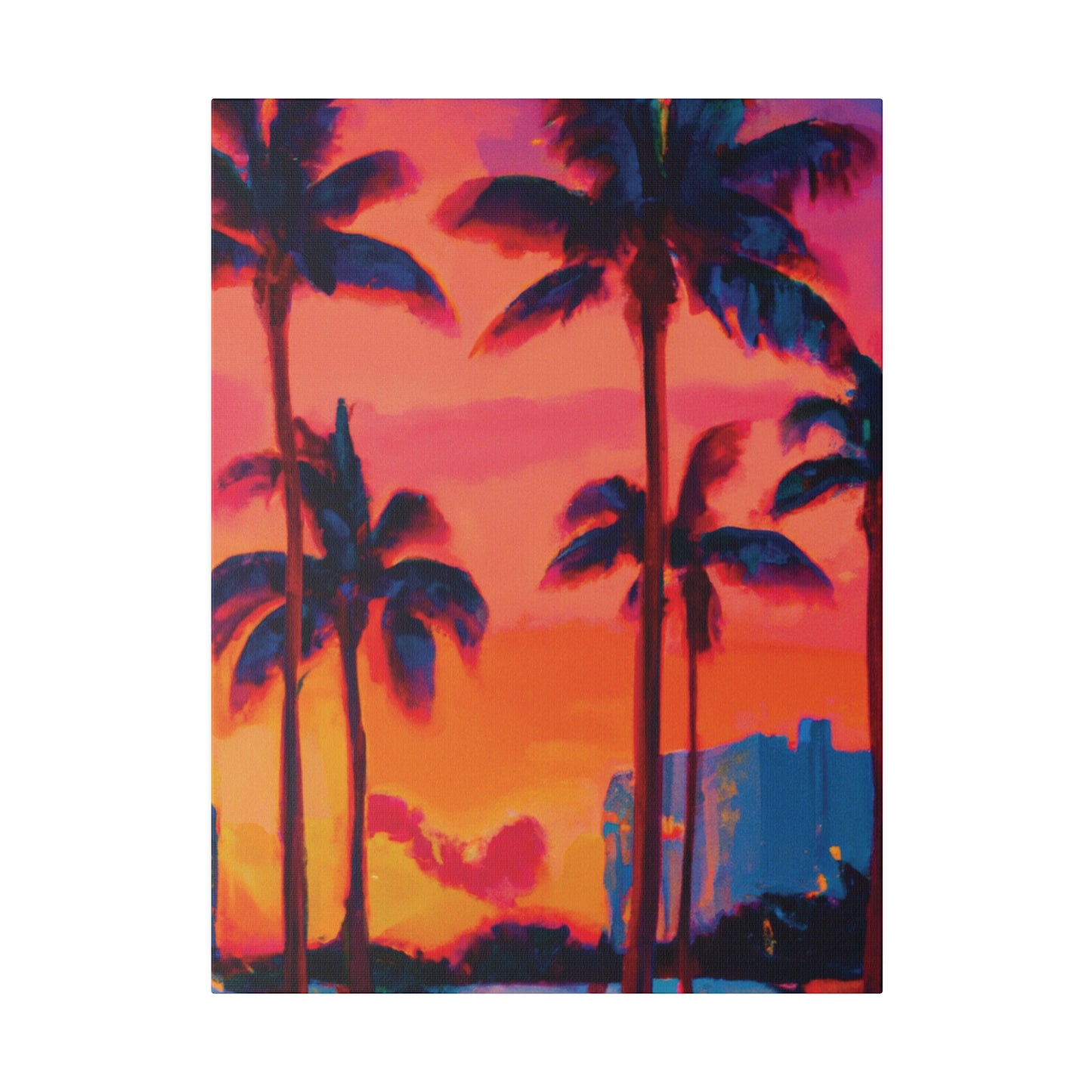 4456Y - Miami Beach Sunset Painting Print | Miami | Beach | Sunset | Poster | Home Decor | Wall Art | Canvas