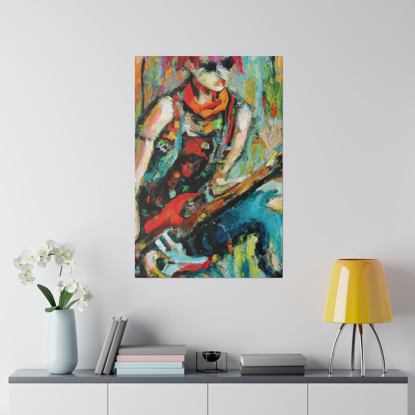 7494M - Rockstar Oil Painting Style Print | Poster | Home Decor | Wall Art | Music Art | Canvas