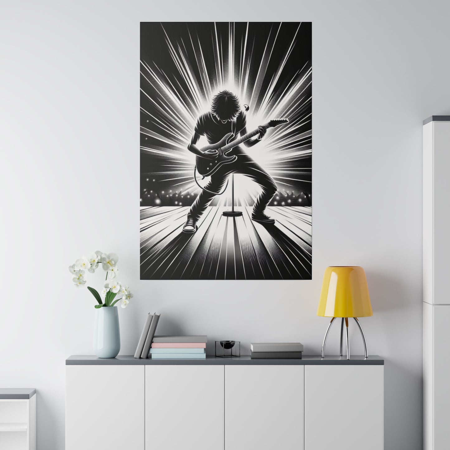 7392D - music art work, rockstar gifts, musician gift ideas, guitar art work, guitar artwork, guitar wall art canvas, playing guitar, decor