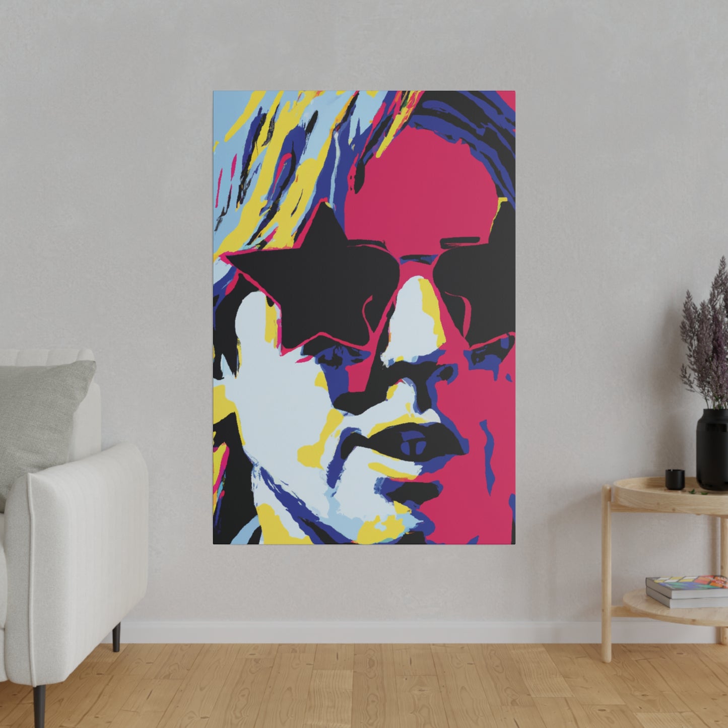 7183B - Rockstar Painting Print | Face | Abstract | Poster | Home Decor | Wall Art | Music Art | Canvas