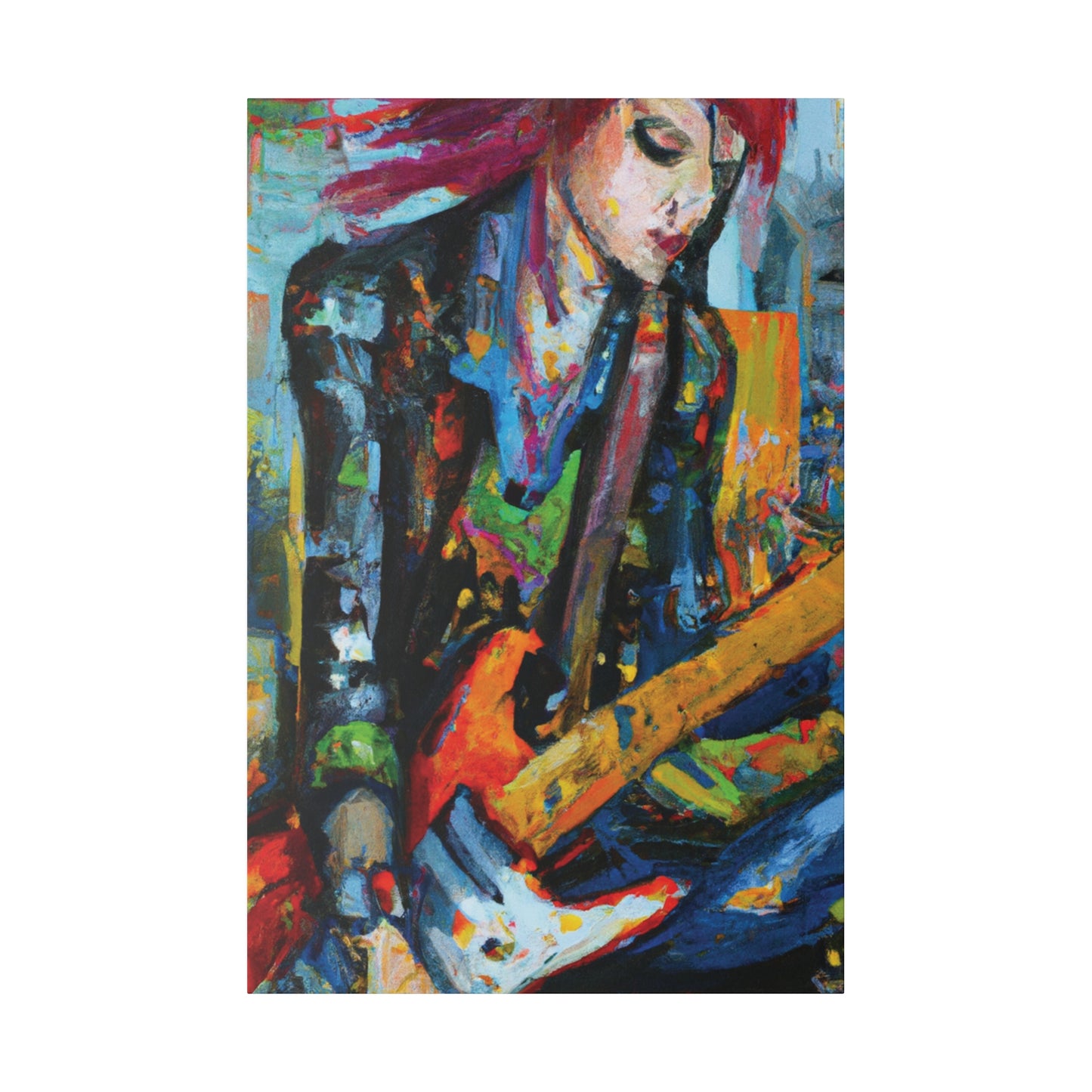 7893K - Rockstar Oil Painting Style Print | Poster | Home Decor | Wall Art | Music Art | Canvas